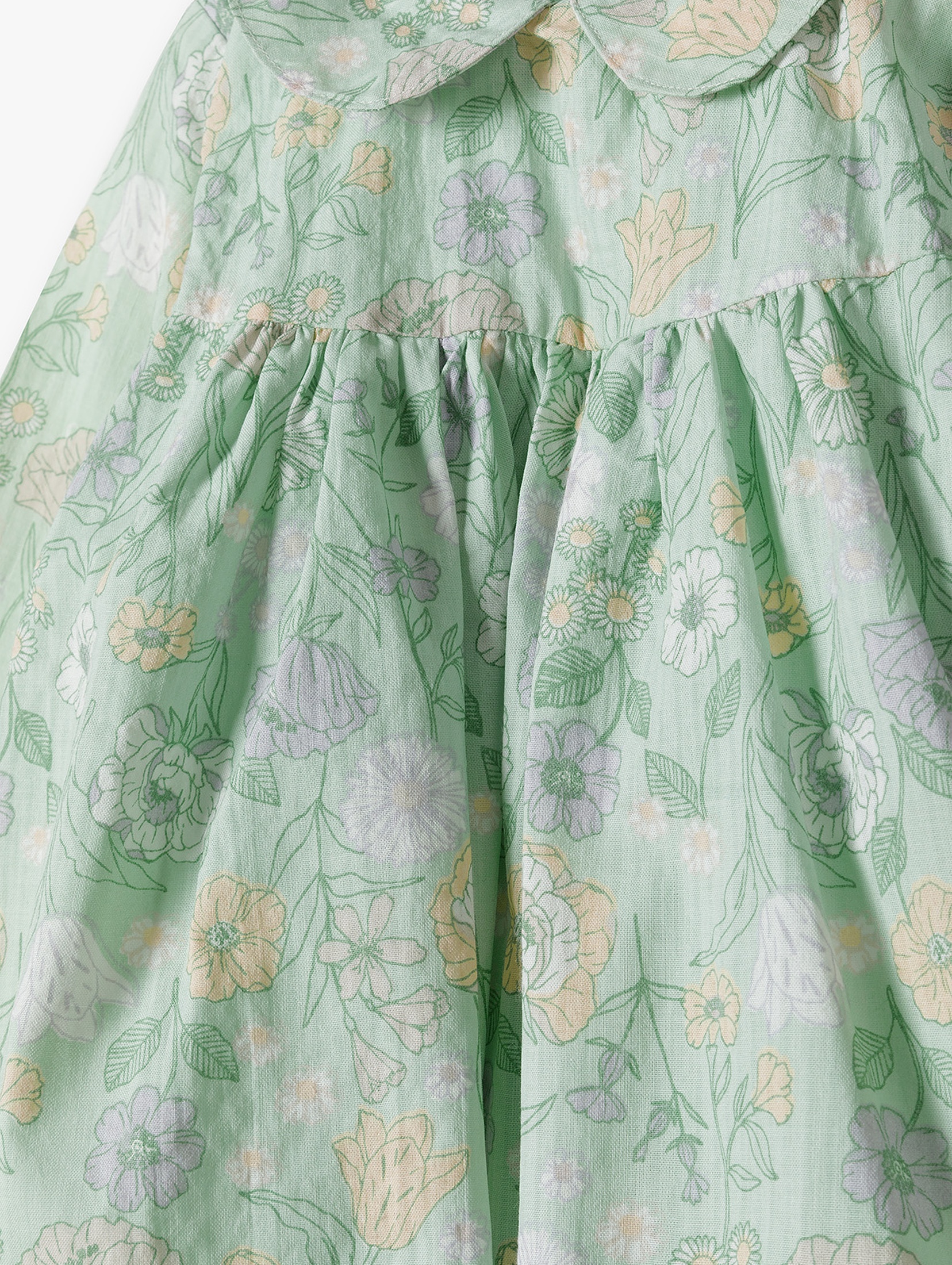 Sukienko- body dla niemowlaka - zielone w kwiaty - długi rękaw - 5.10.15.