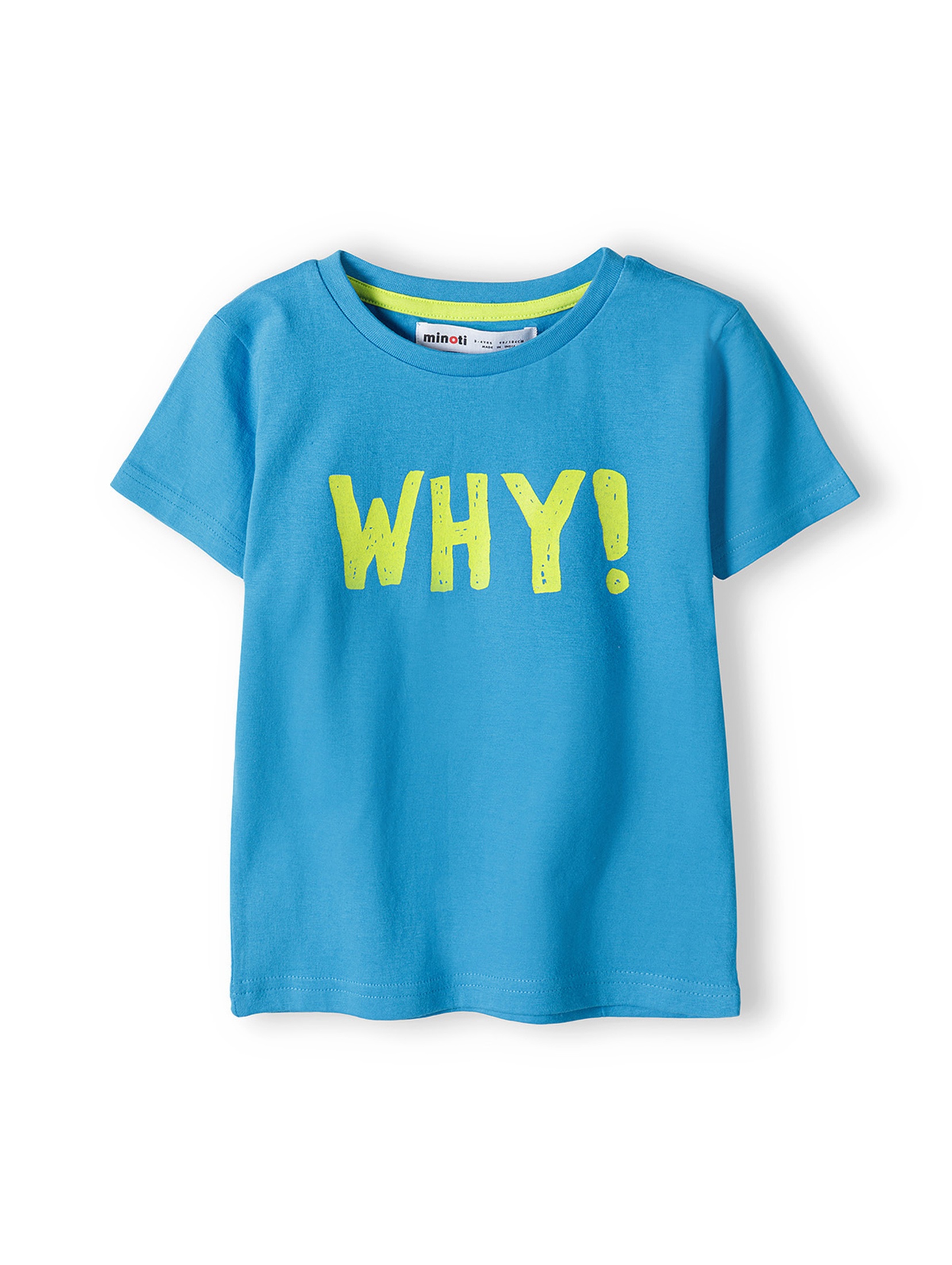 Niebieska koszulka niemowlęca z bawełny- Why!