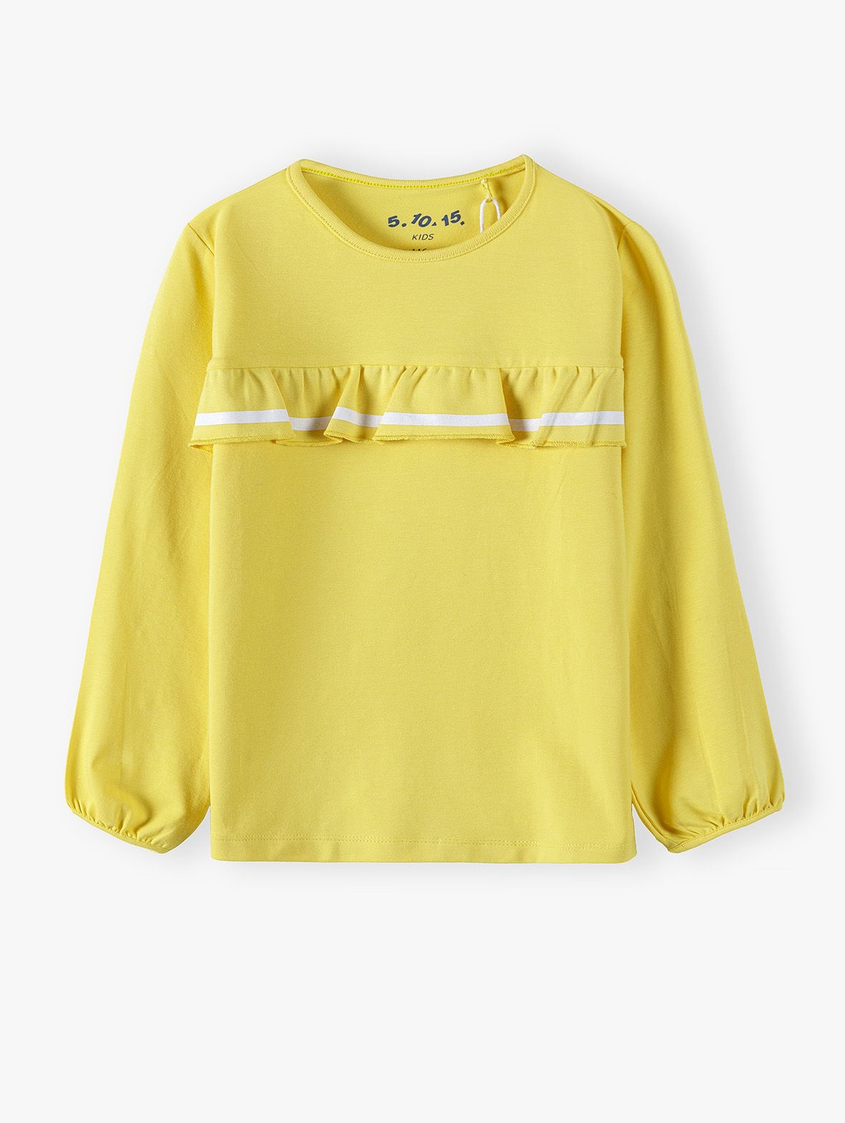 Żółta bluzka dziewczęca z ozdobną falbanką