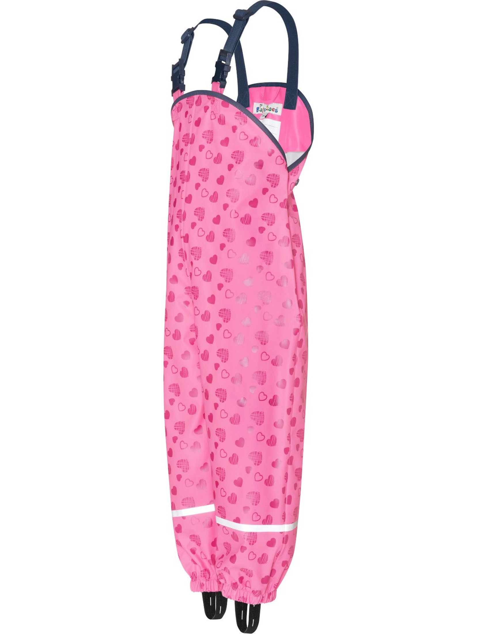 Spodnie przeciwdeszczowe  w serduszka różowe