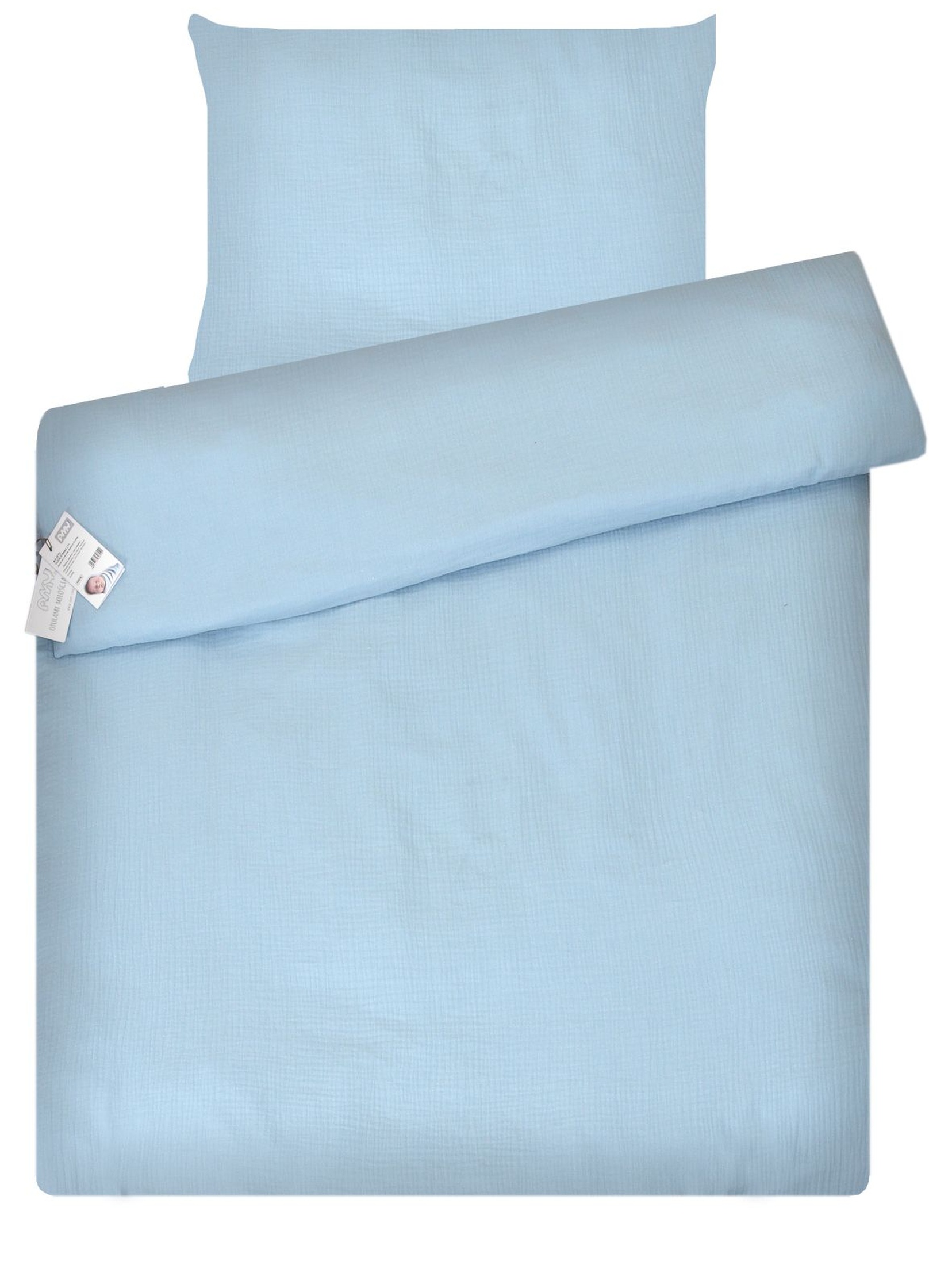 Niebieska pościel 2-elementowa do łóżeczka, 135x100cm + 60x40cm