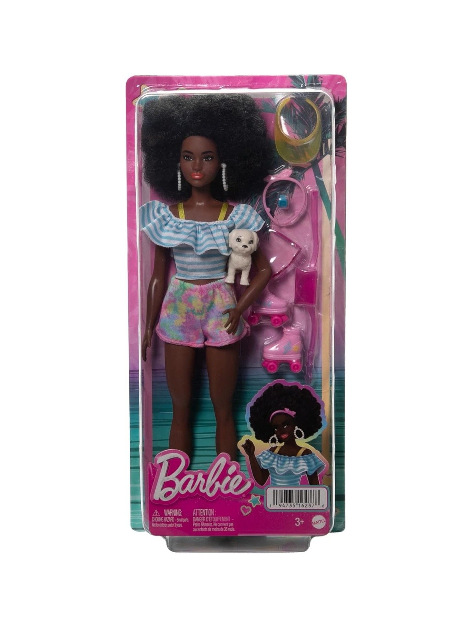 Lalka Barbie z fryzurą w stylu afro z akcesoriami