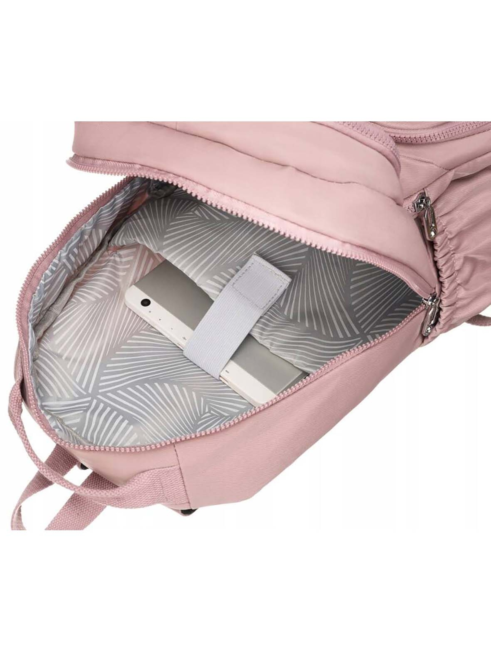 Pojemny plecak damski fioletowy z nylonu - Peterson