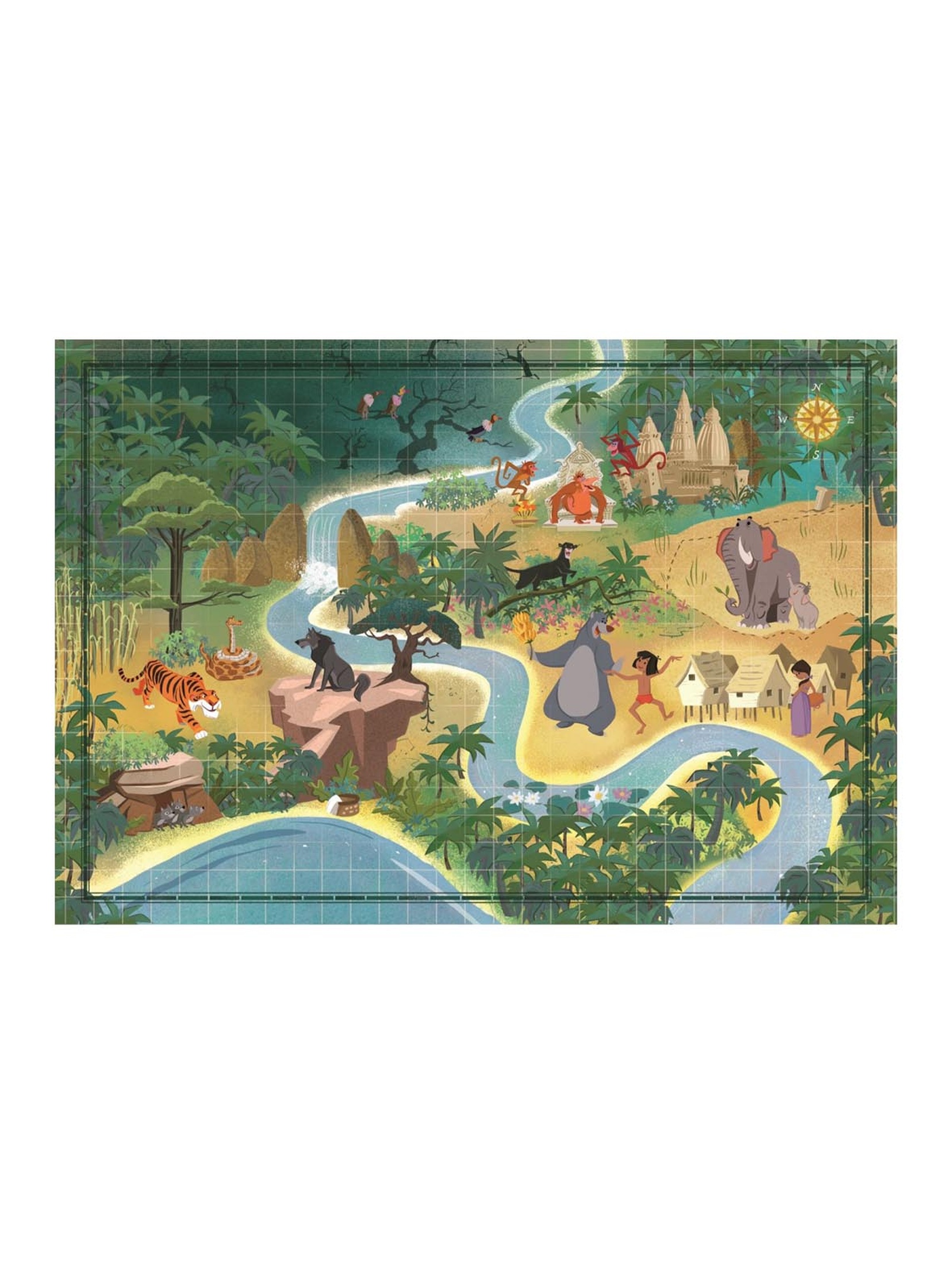 Puzzle 1000 elementów Compact Story Maps The Hungle Book