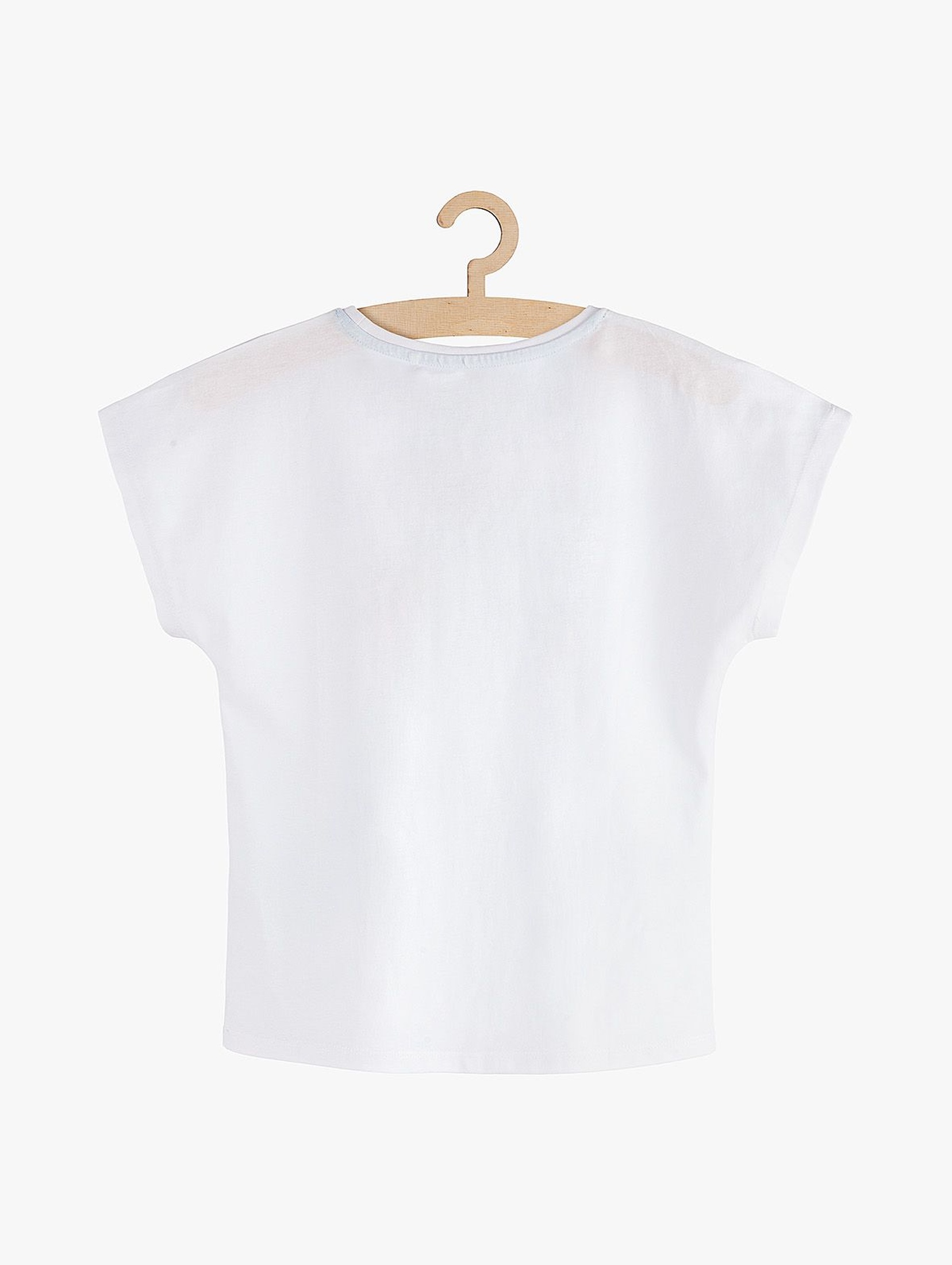 T-Shirt dziewczęcy biały z nadrukiem