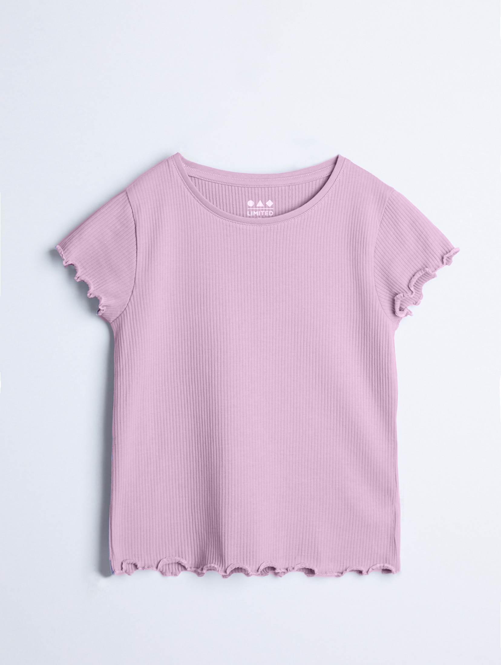 Różowa bluzka w prążki z krótkim rękawem - Limited Edition