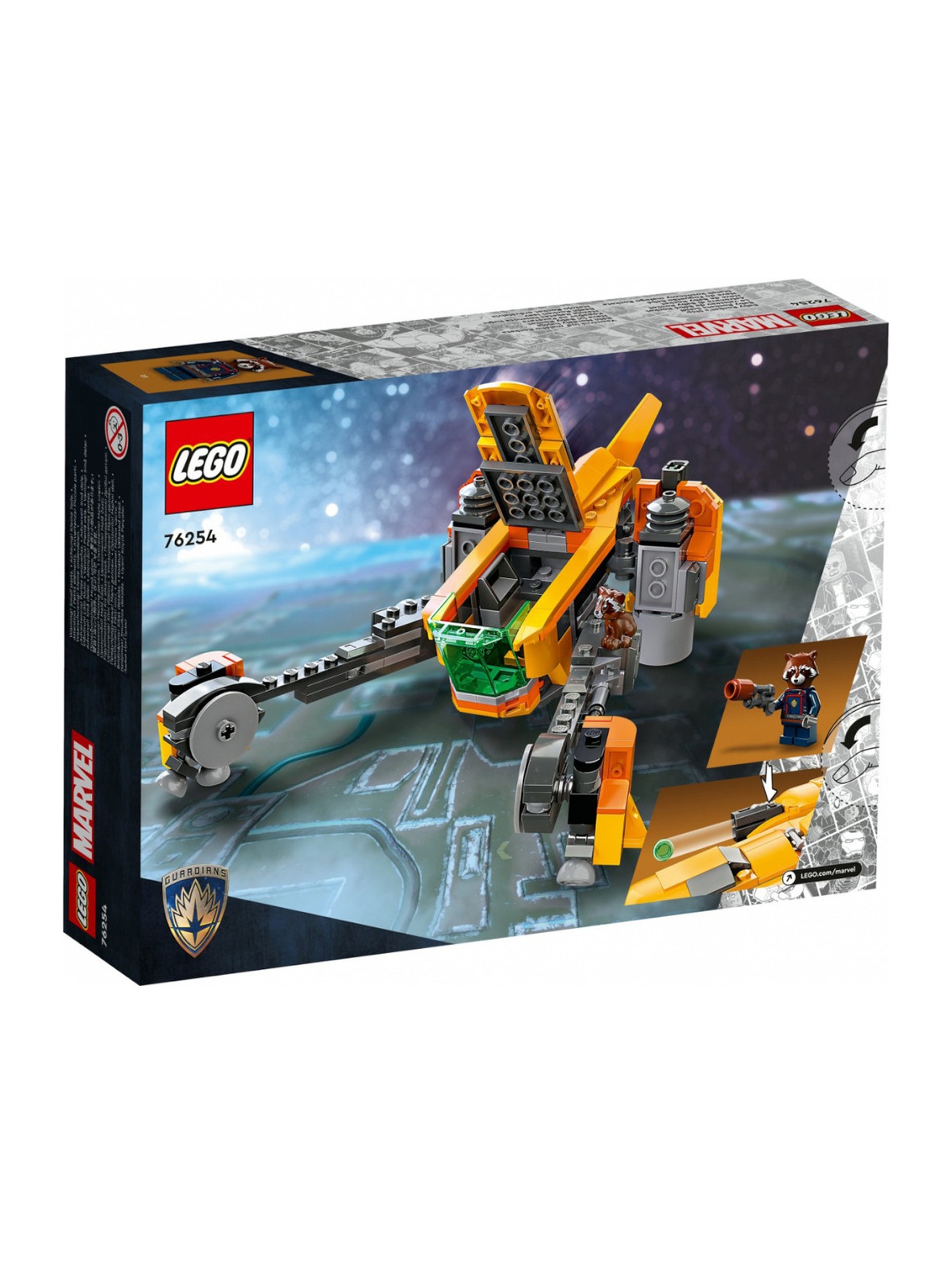 Klocki LEGO Super Heroes 76254 Statek kosmiczny małego Rocketa - 330 elementów, wiek 8 +