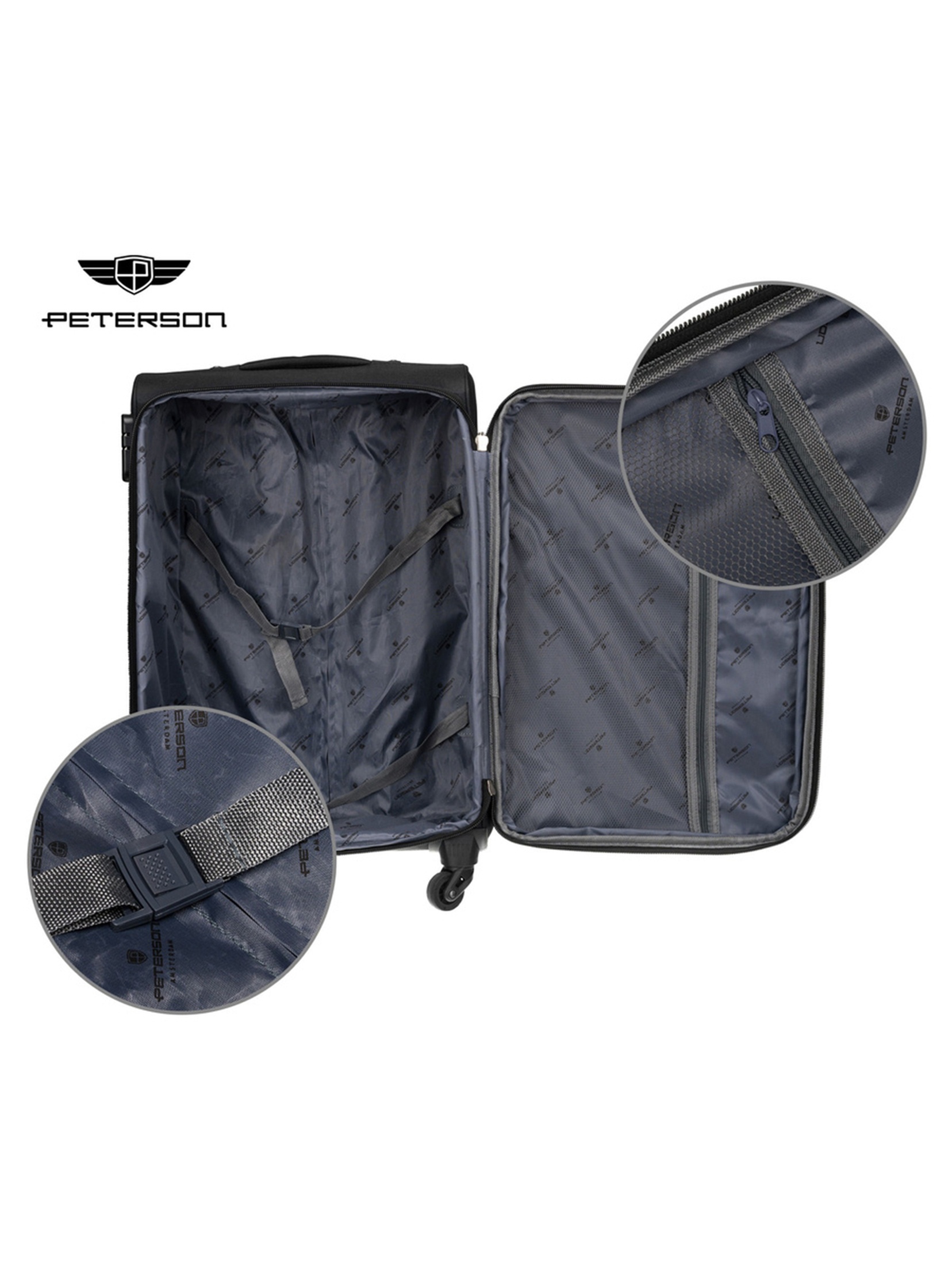 Mała walizka kabinowa z miękkiego materiału - Peterson