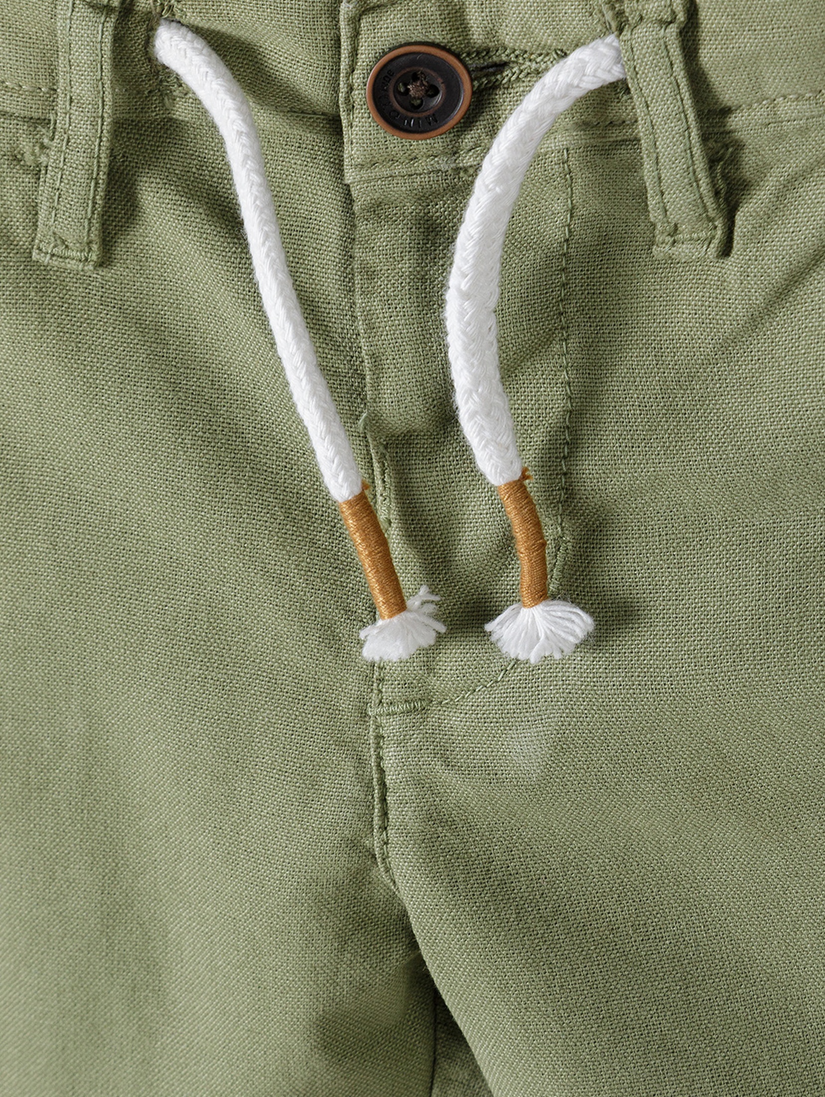 Bawełniane szorty niemowlęce z regulowaną talią dla chłopca - zielone