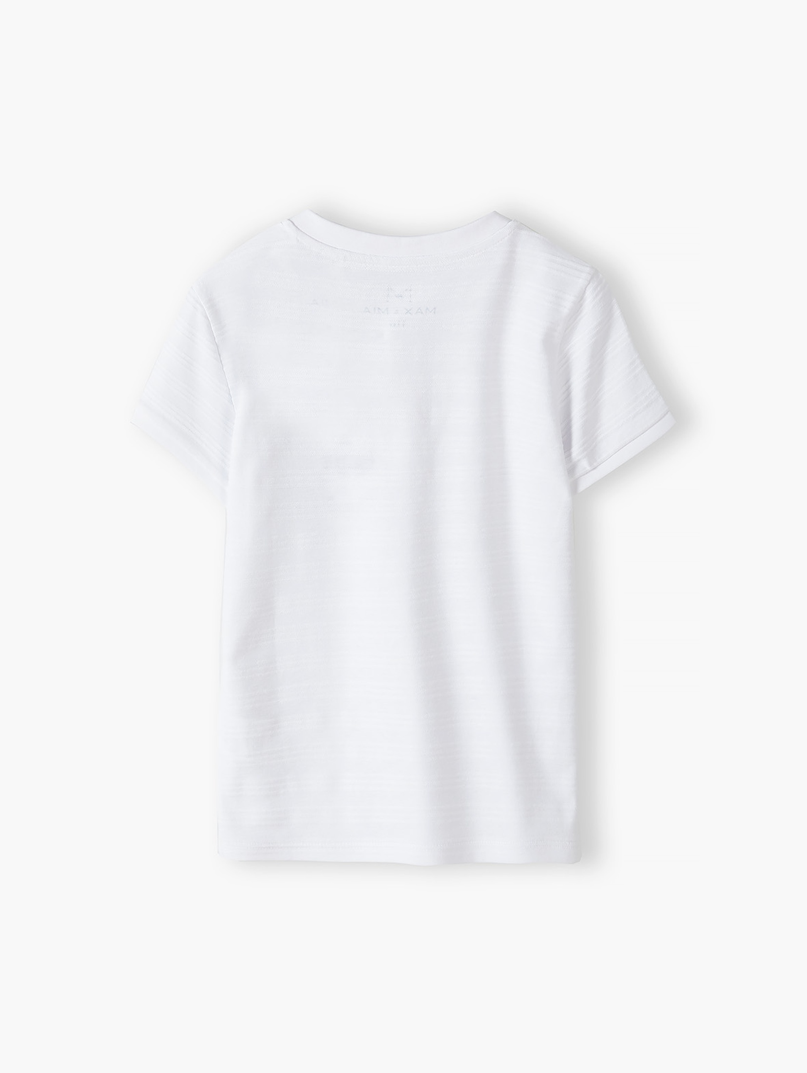 Biały elegancki t-shirt bawełniany dla chłopca