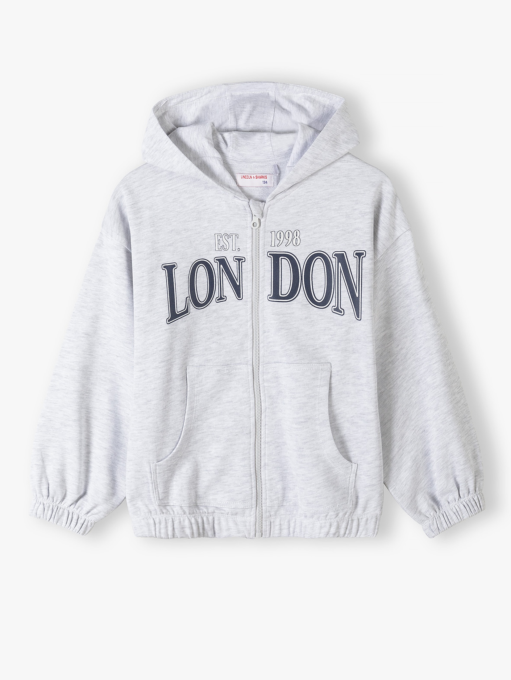 Szara dzianinowa bluza dresowa - London - Lincoln&Sharks