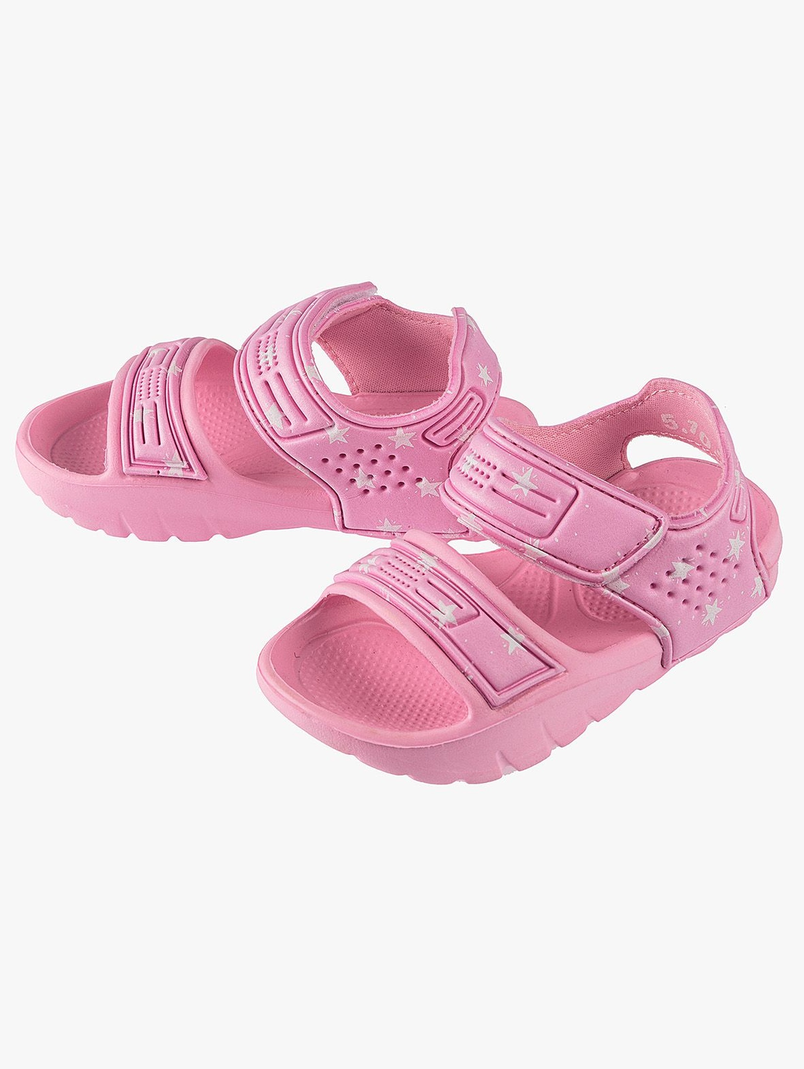 Sandały dla dziewczynki - różowe w białe gwiazdki