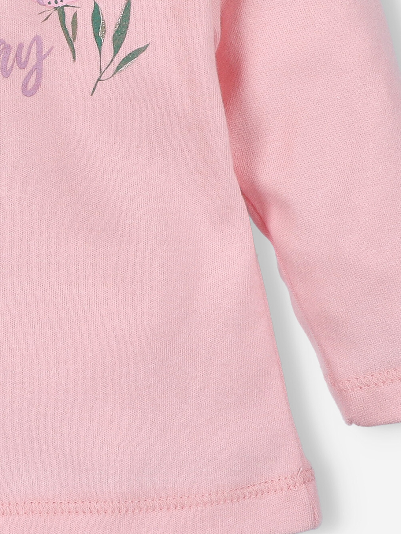 Bluzka niemowlęca PINK FLOWERS z bawełny organicznej różowa