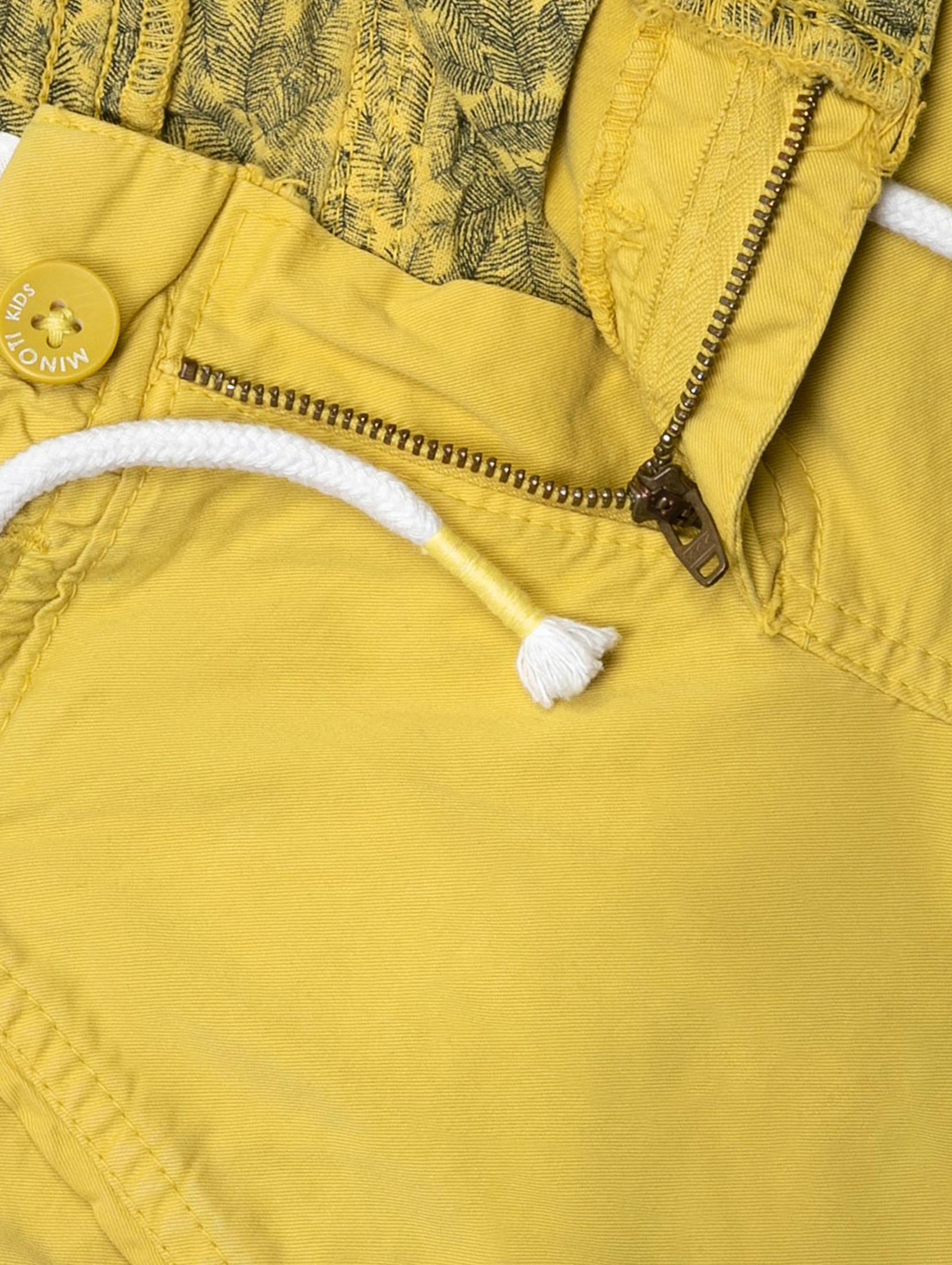 Niemowlęce szorty bawełniane ze ściągaczem w pasie- żółte