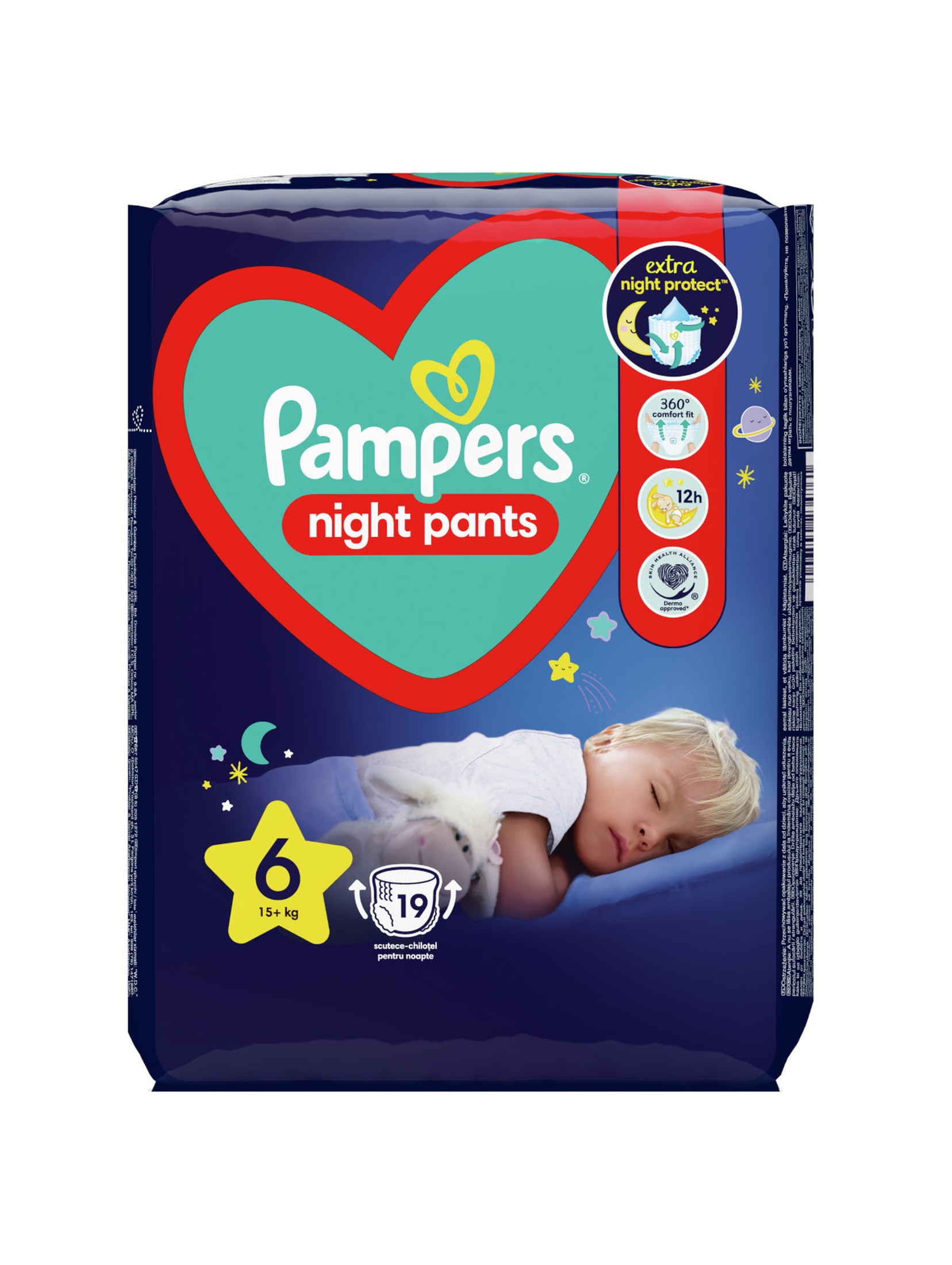 Pampers Night Pants Pieluchomajtki, rozmiar 6, 19 sztuk, 15kg+