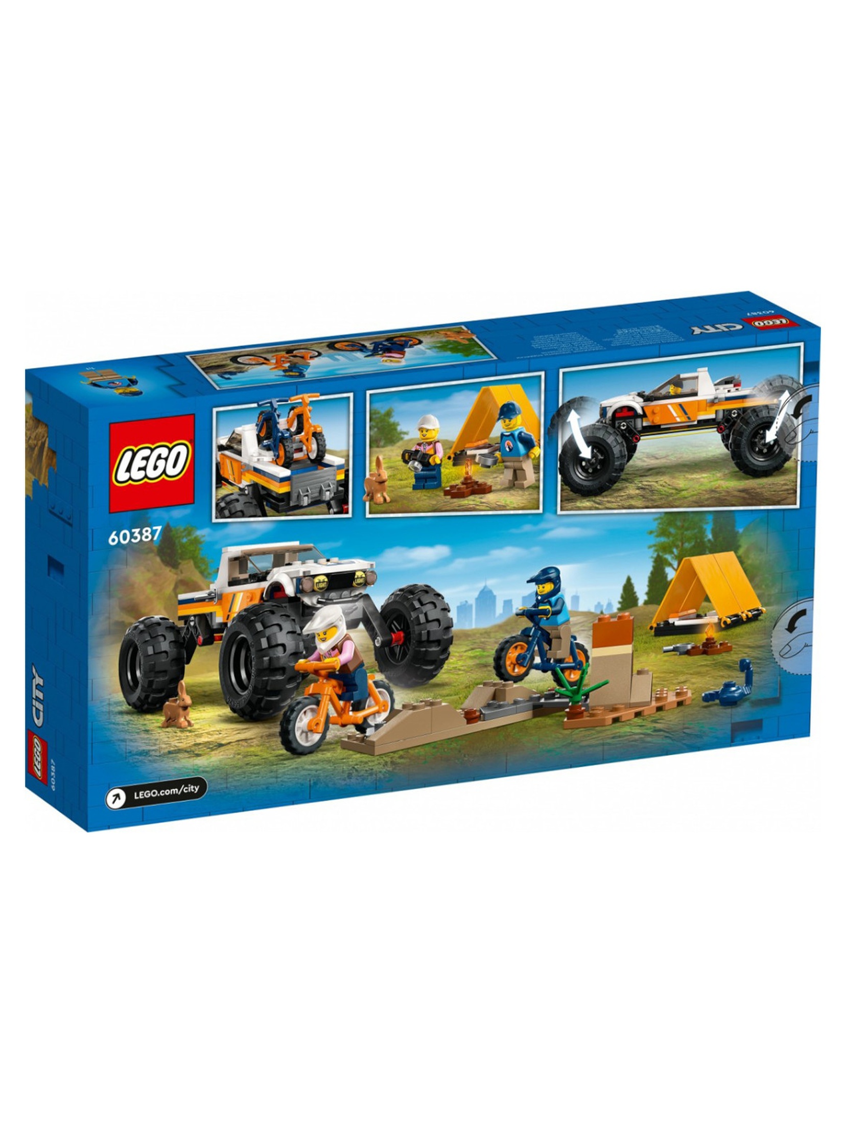 Klocki LEGO City 60387 Przygody samochodem terenowym z napędem 4x4 - 252 elementy, wiek 6 +
