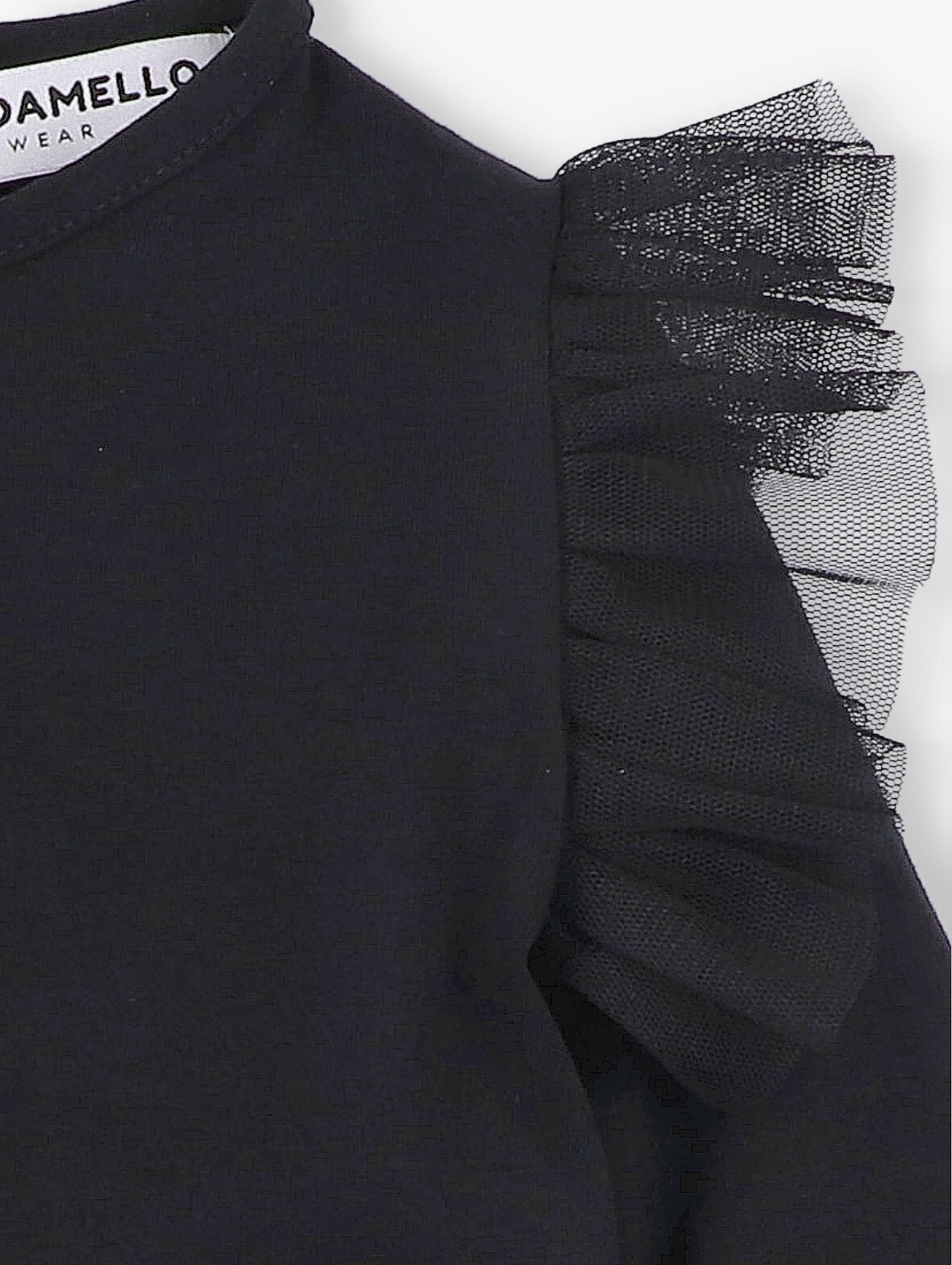 Bluzka Mila z z ozdobną falbankę czarna