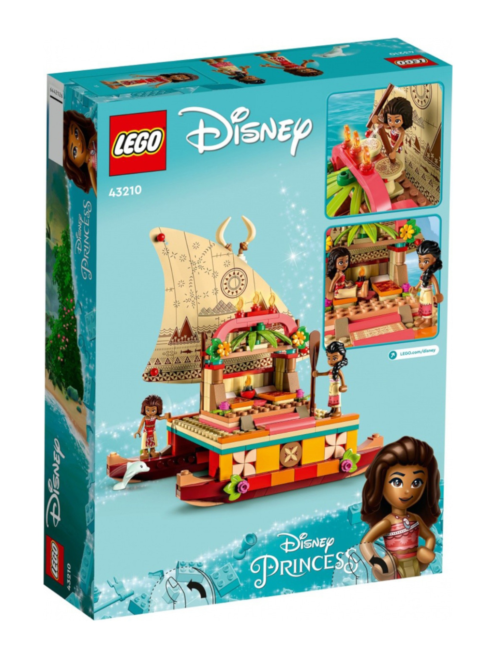 Klocki LEGO Disney Princess 43210 Katamaran Vaiany - 321 elementów, wiek 6 +