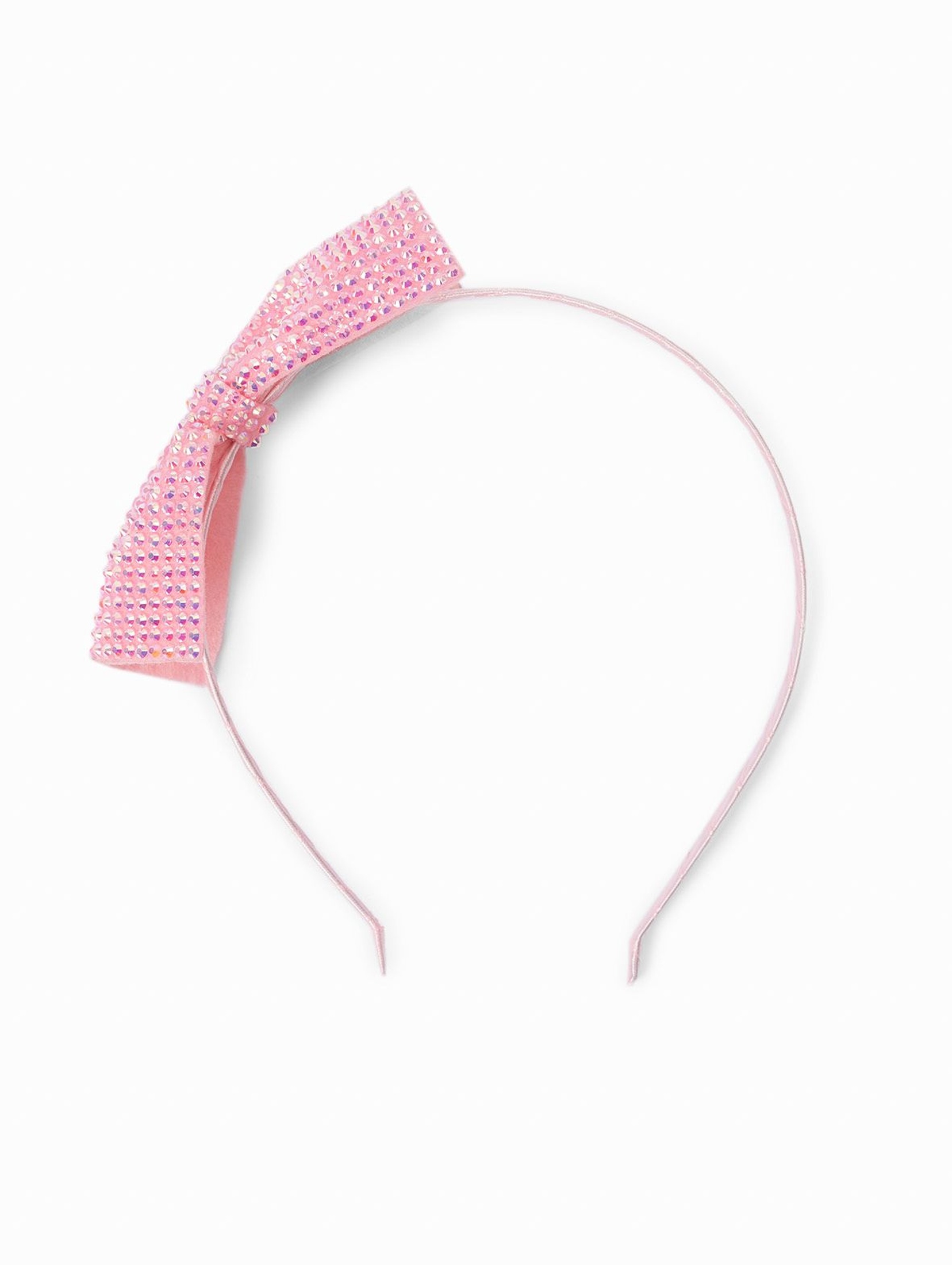 Opaska do włosów dla dziewczynki w kształcie kokardki - różowa