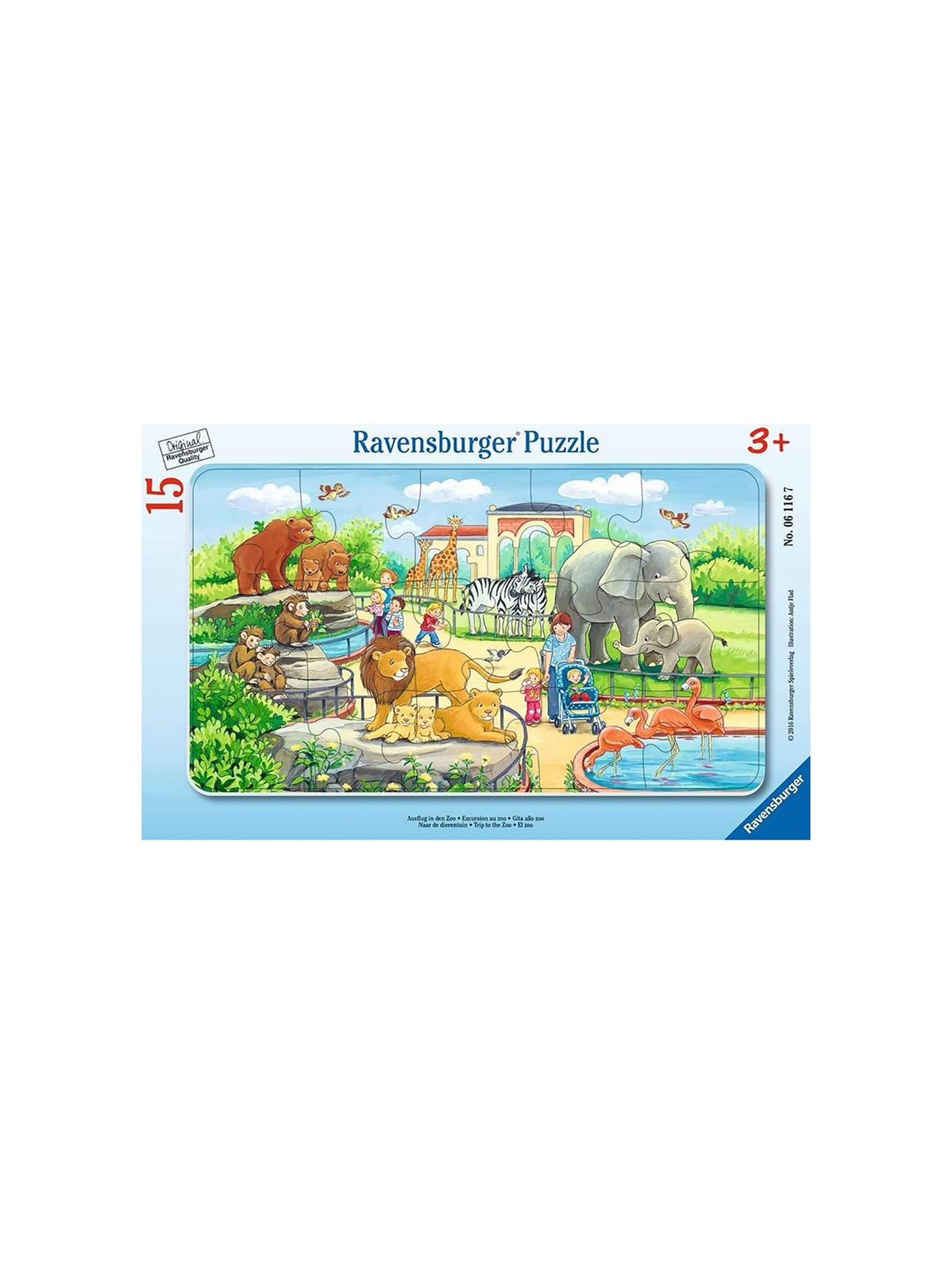 Puzzle dla dzieci 2D w ramce: Wycieczka do zoo  - 15 elementów 3+