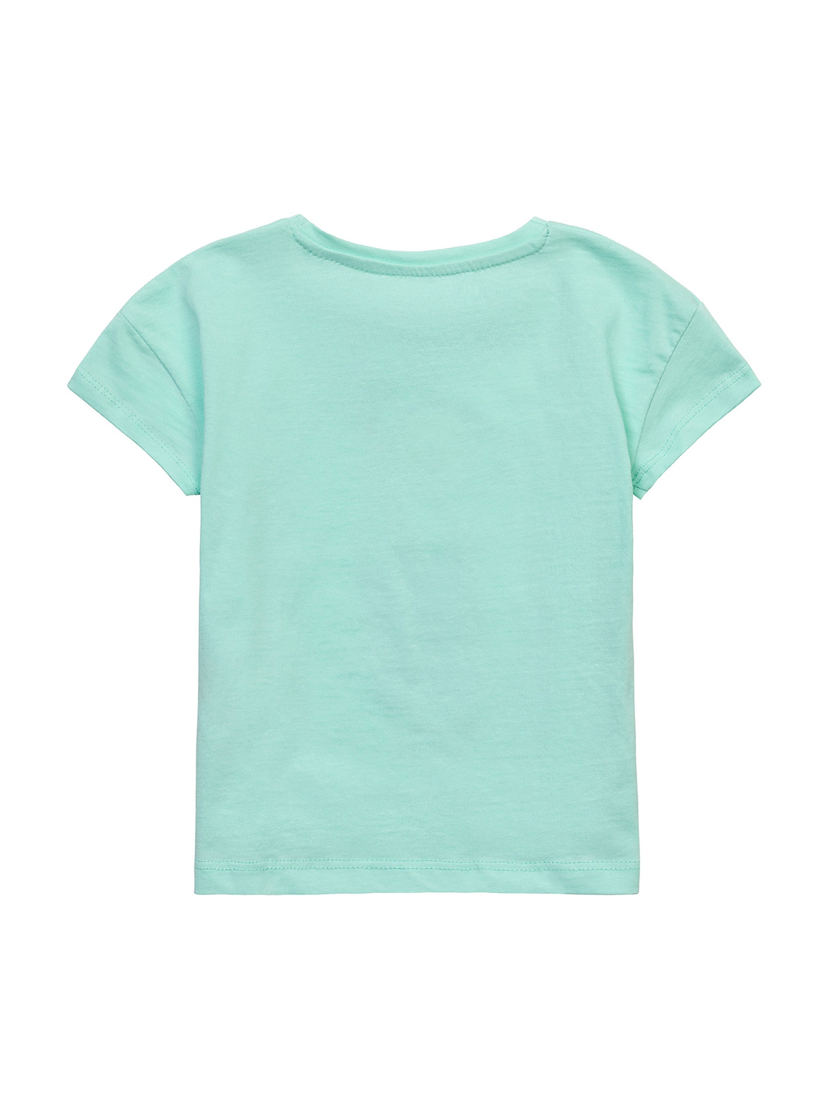 Błękitny t-shirt niemowlęcy bawełniany z nadrukiem