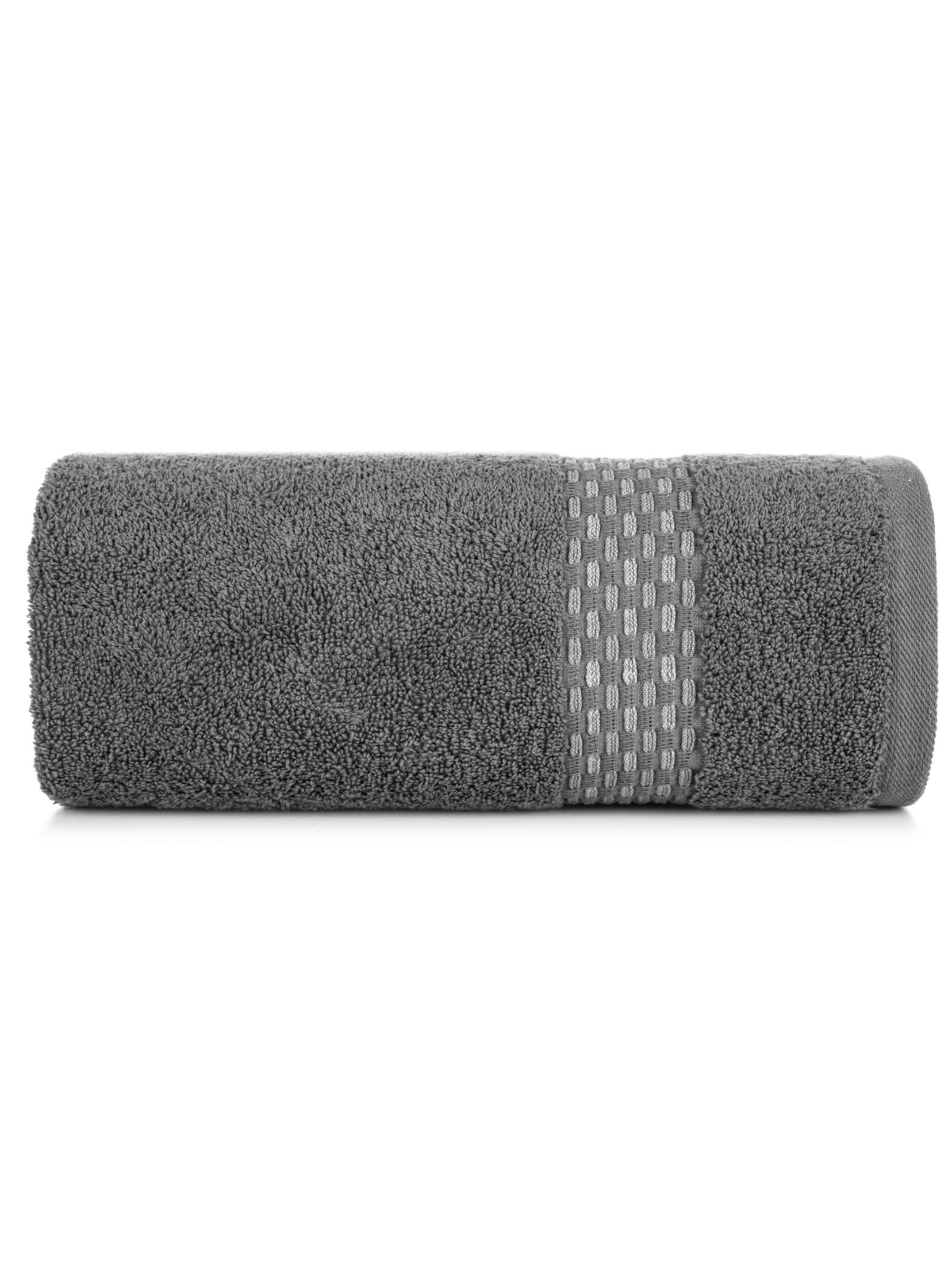 Szary ręcznik ze zdobieniami 70x140 cm