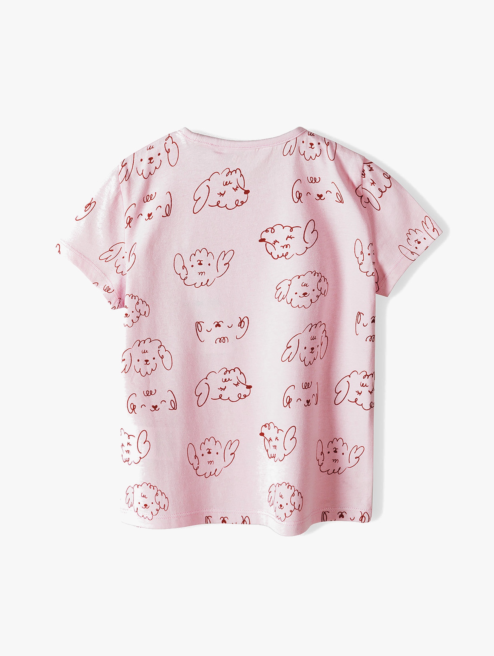 Różowy t-shirt dziewczęcy w pieski - 5.10.15.