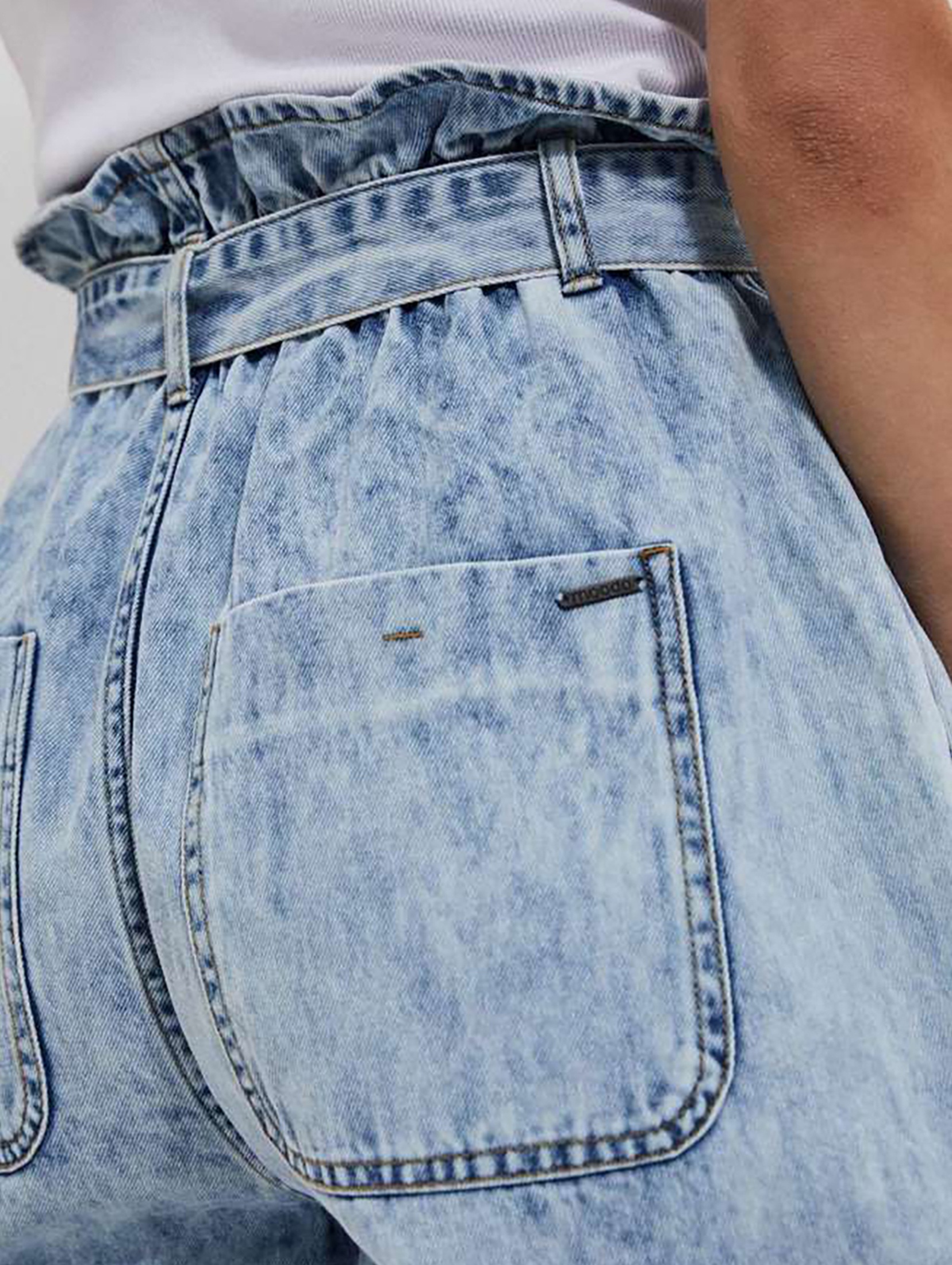 Bawełniane szorty jeansowe damskie niebieskie