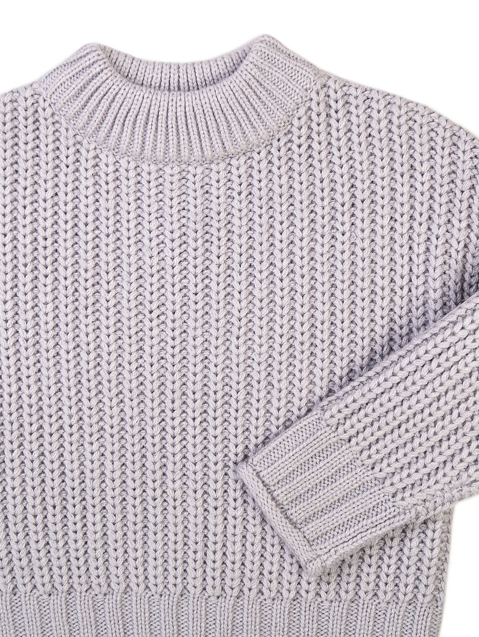 Niemowlęcy sweter nierozpinany z półgolfem - szary