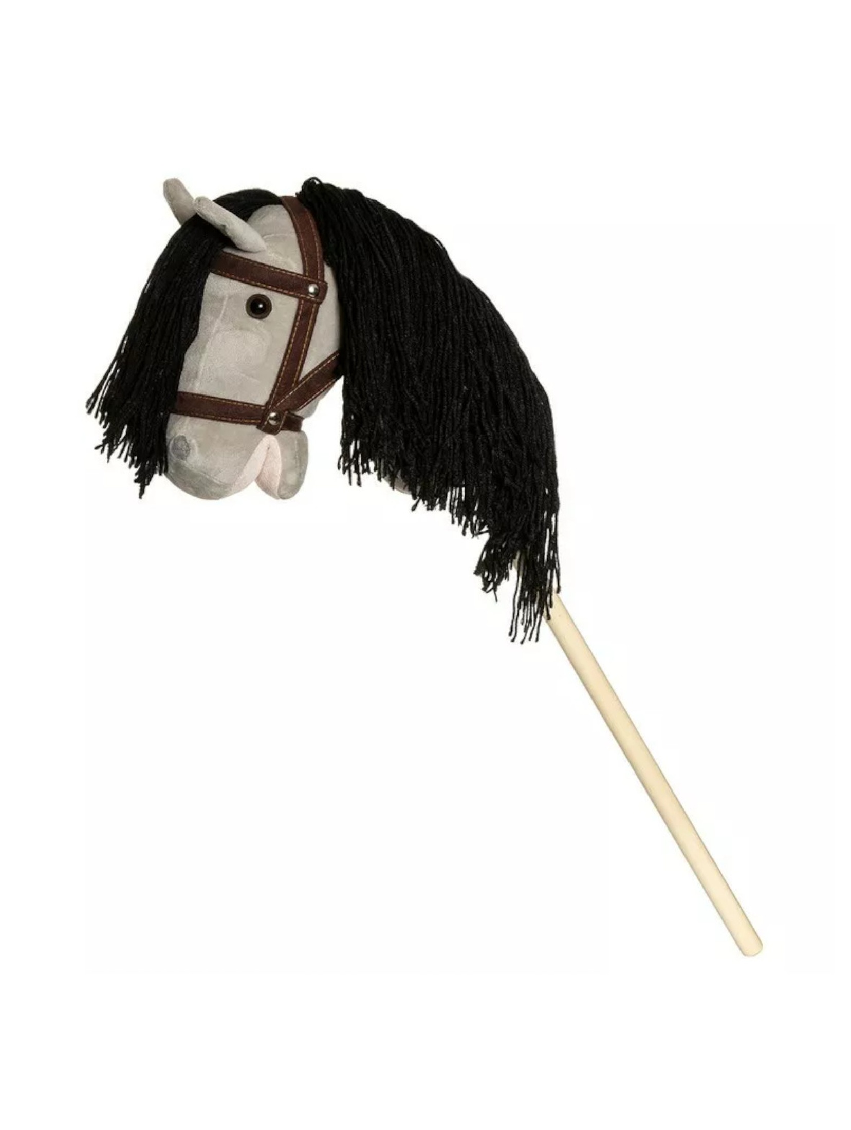 Koń na kiju Hobby Horse szary z lejcami - 80 cm