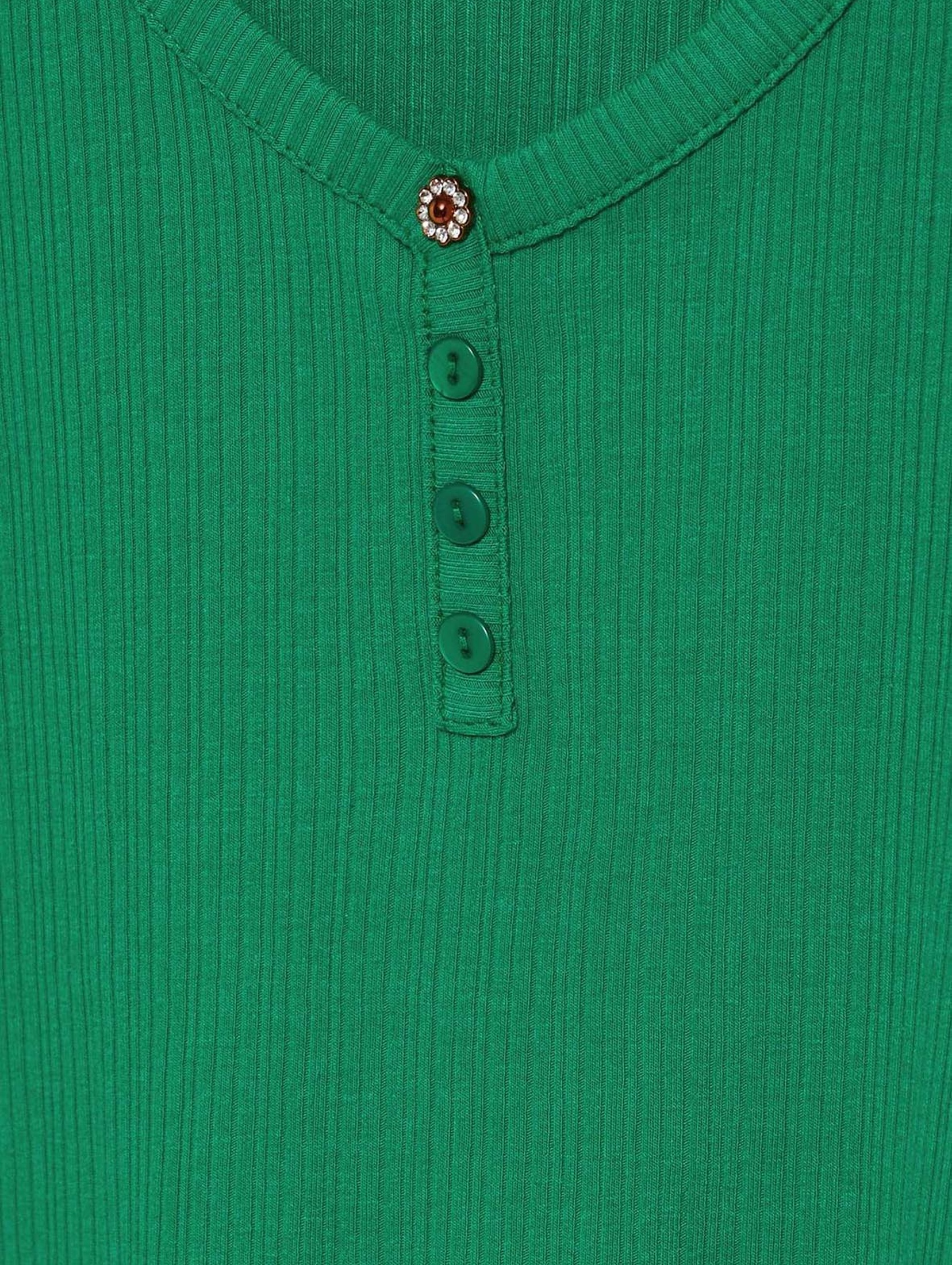Dopasowana bluzka damska z guziczkami zielona
