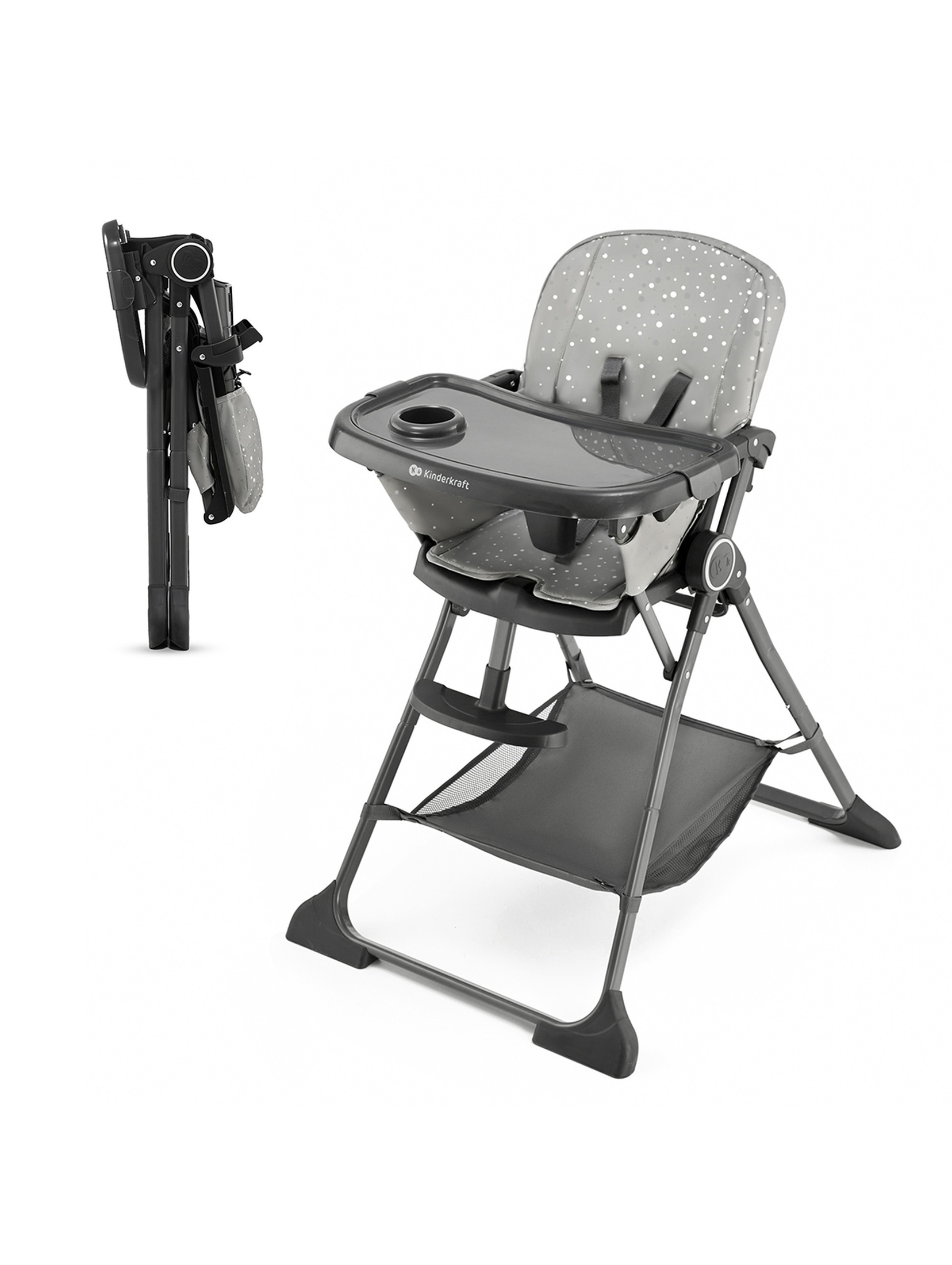 Krzesełko do karmienia składane FOLDEE Kinderkraft - grey