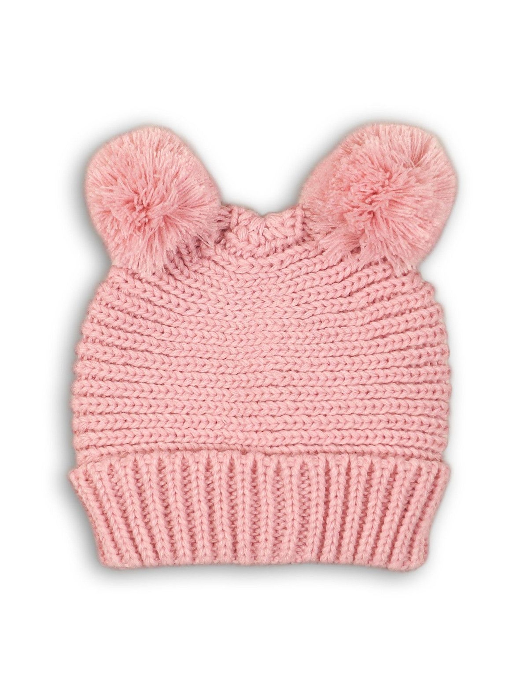 Czapka niemowlęca na zimę- różowa