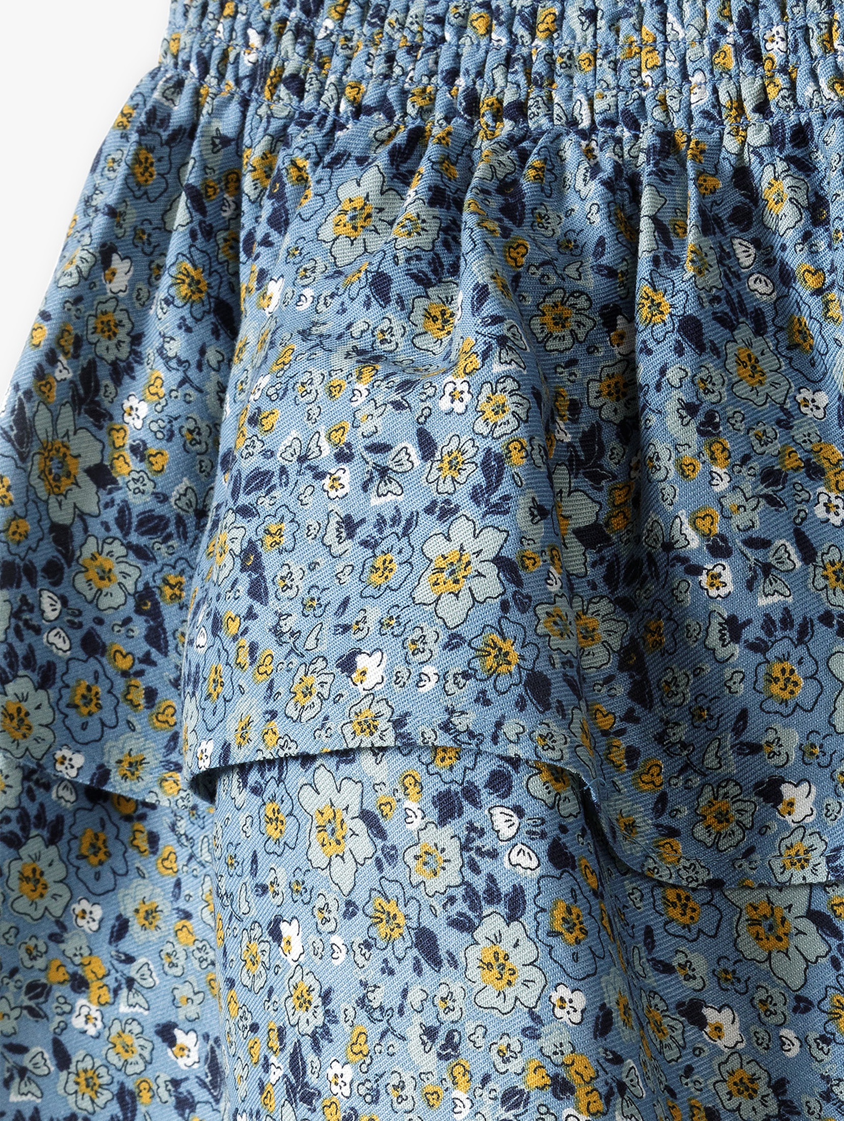 Spódnica dziewczęca - niebieska w kwiatki