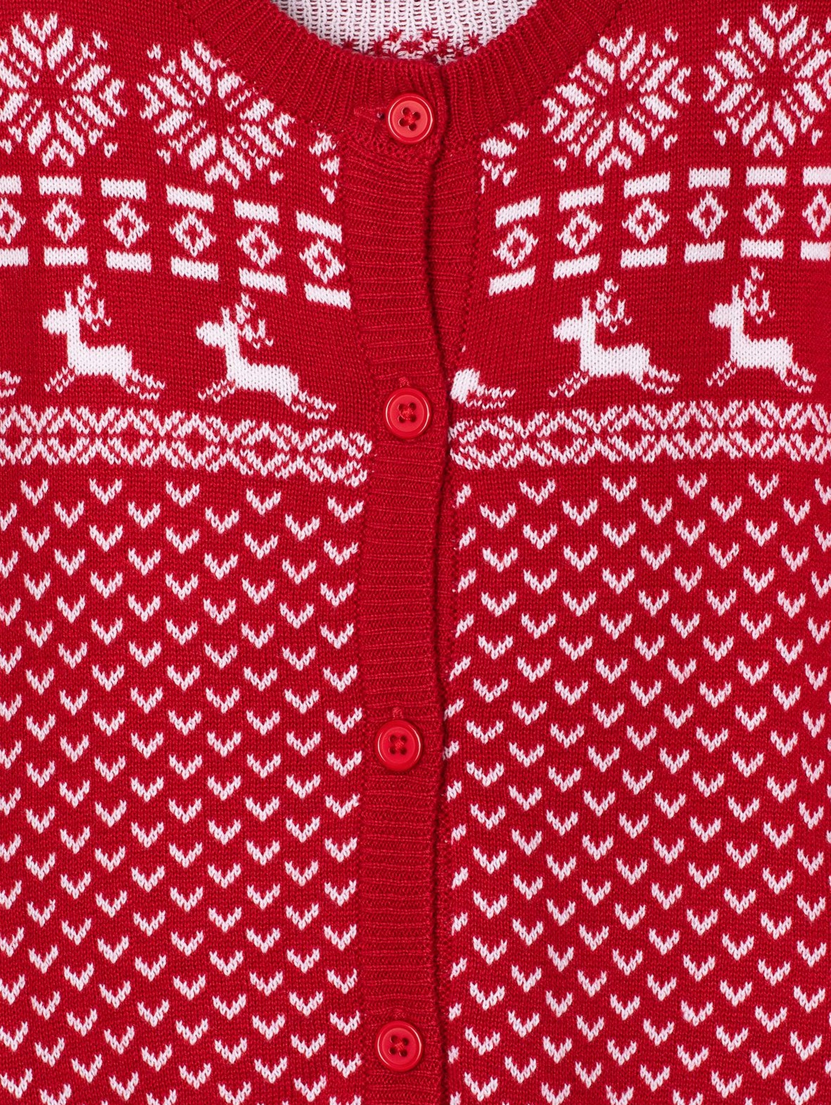 Sweter niemowlęcy z motywem świątecznym-czerwony w renifery