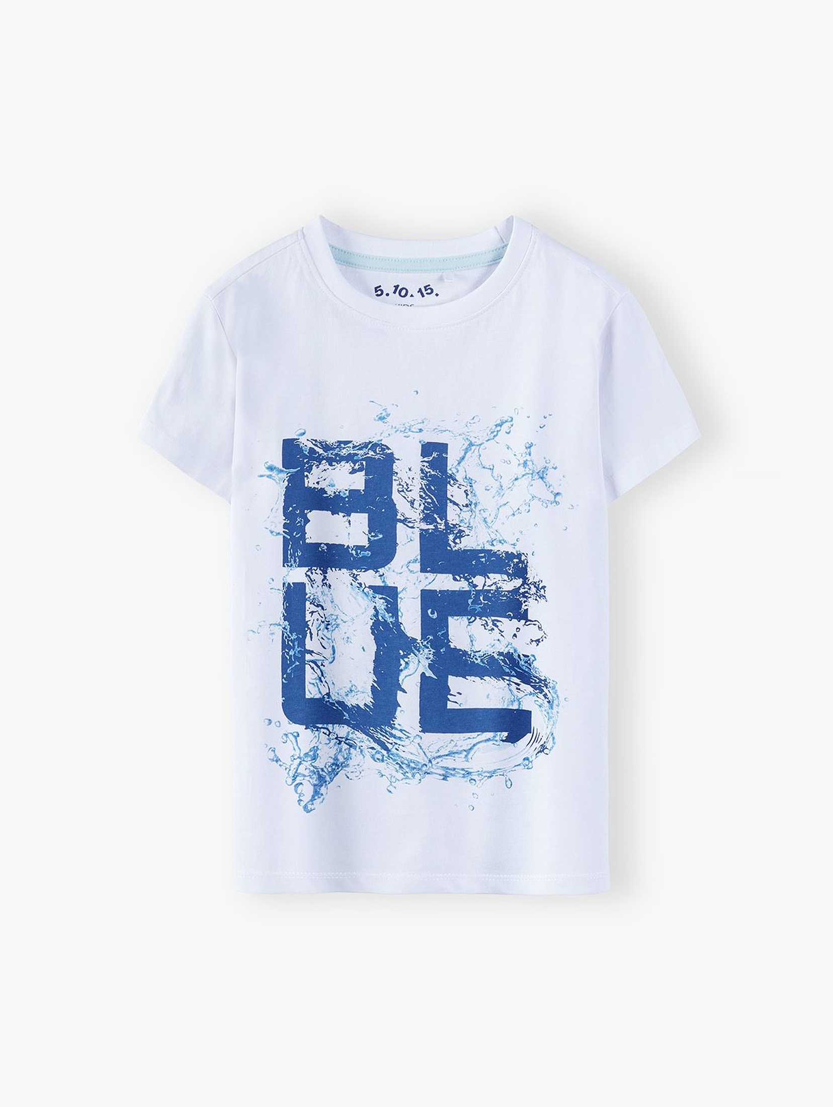 T-shirt chłopięcy  w kolorze białym z napisem- Blue