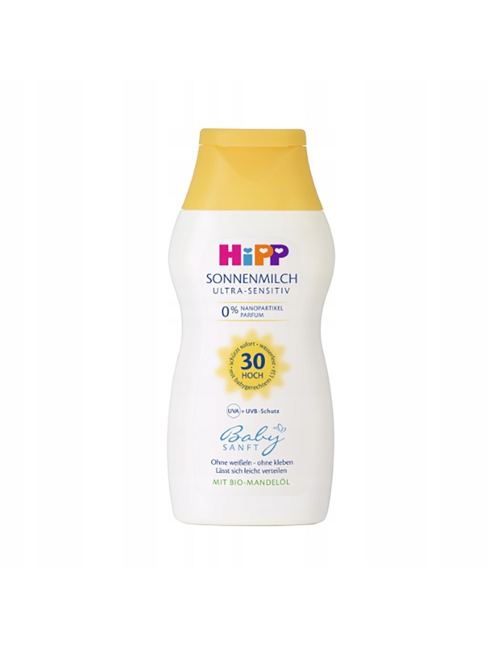 HIPP Balsam ochronny na słońce SPF30  Babysanft Ultra Sensitive, od 1. dnia życia, 200 ml