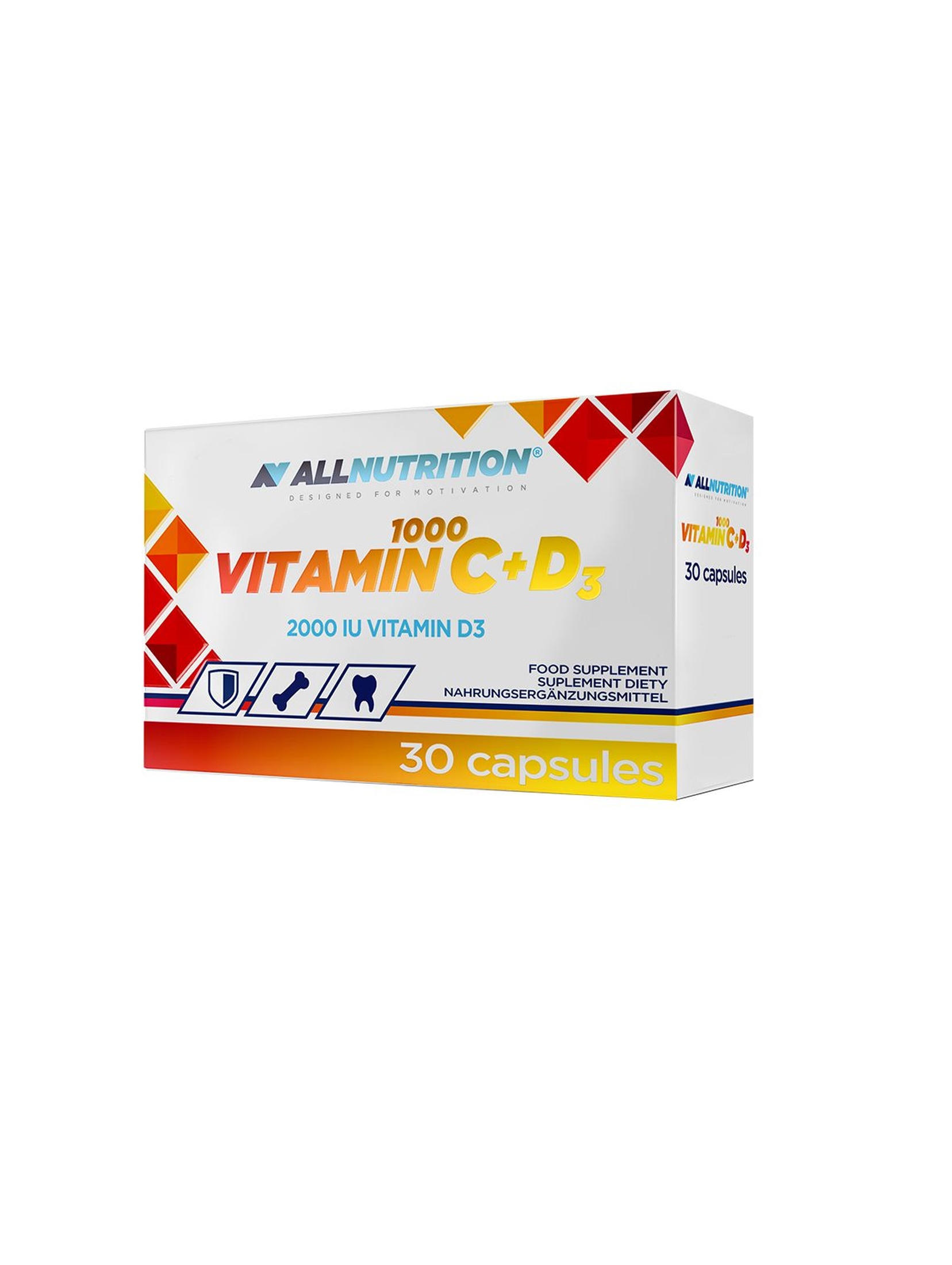 Suplementy diety - Allnutrition Vitamin C 1000+D3 - 30 kapsułek