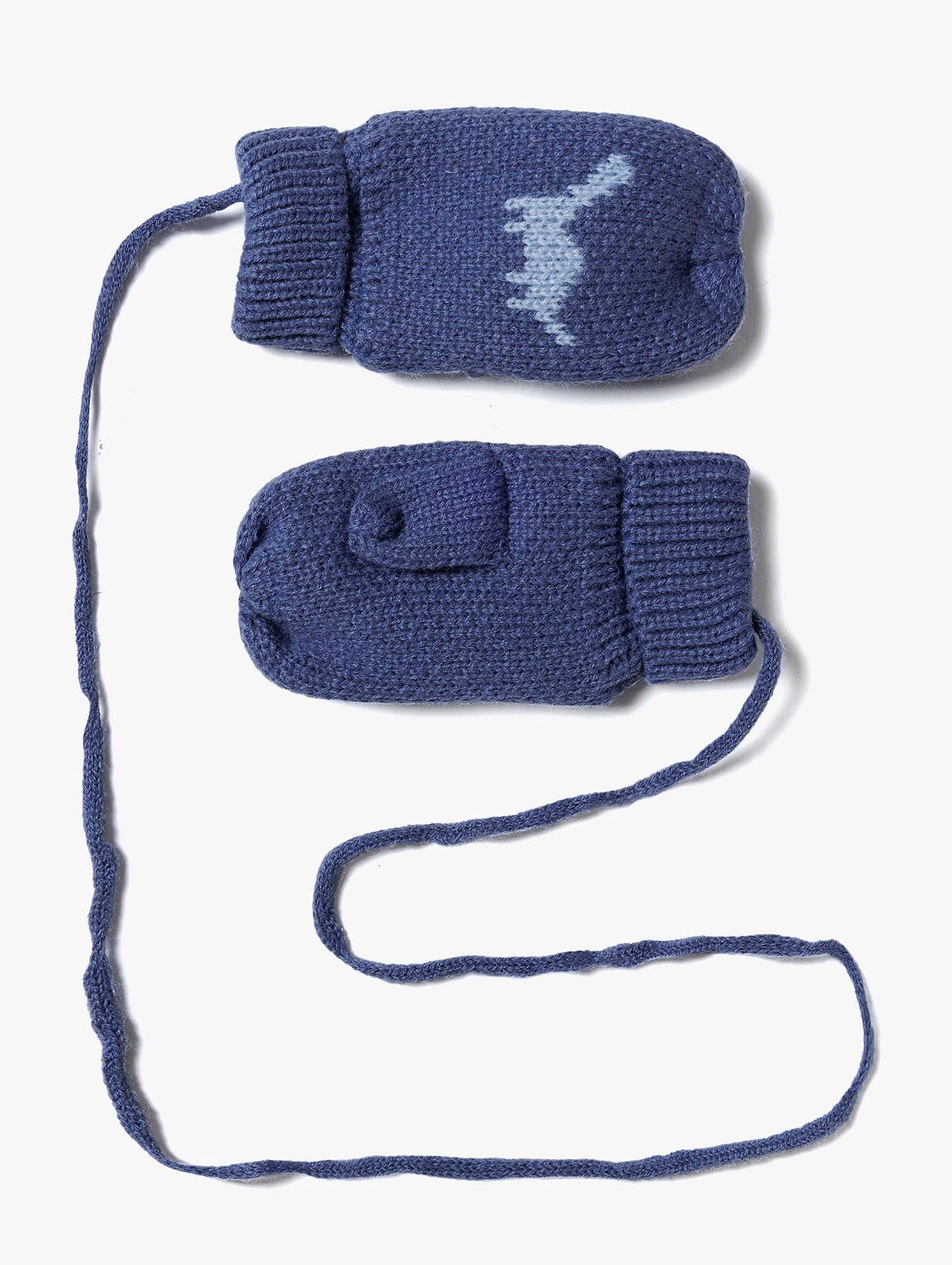 Rękawiczki niemowlęce na zimę - niebieskie w dinozaury