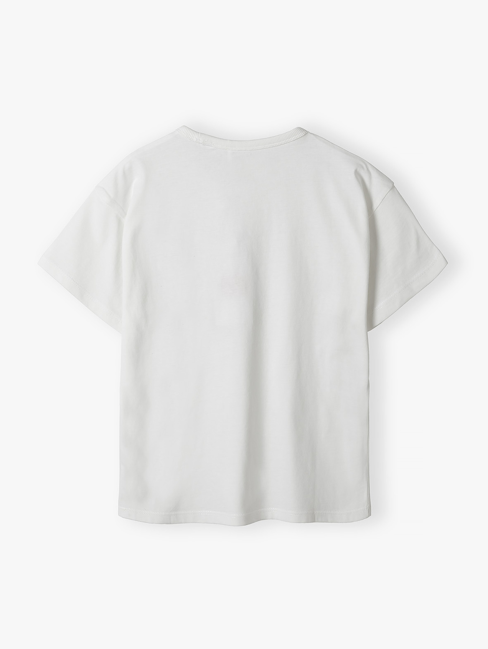 Pudełkowy biały t-shirt dla dziewczynki - Lincoln&Sharks