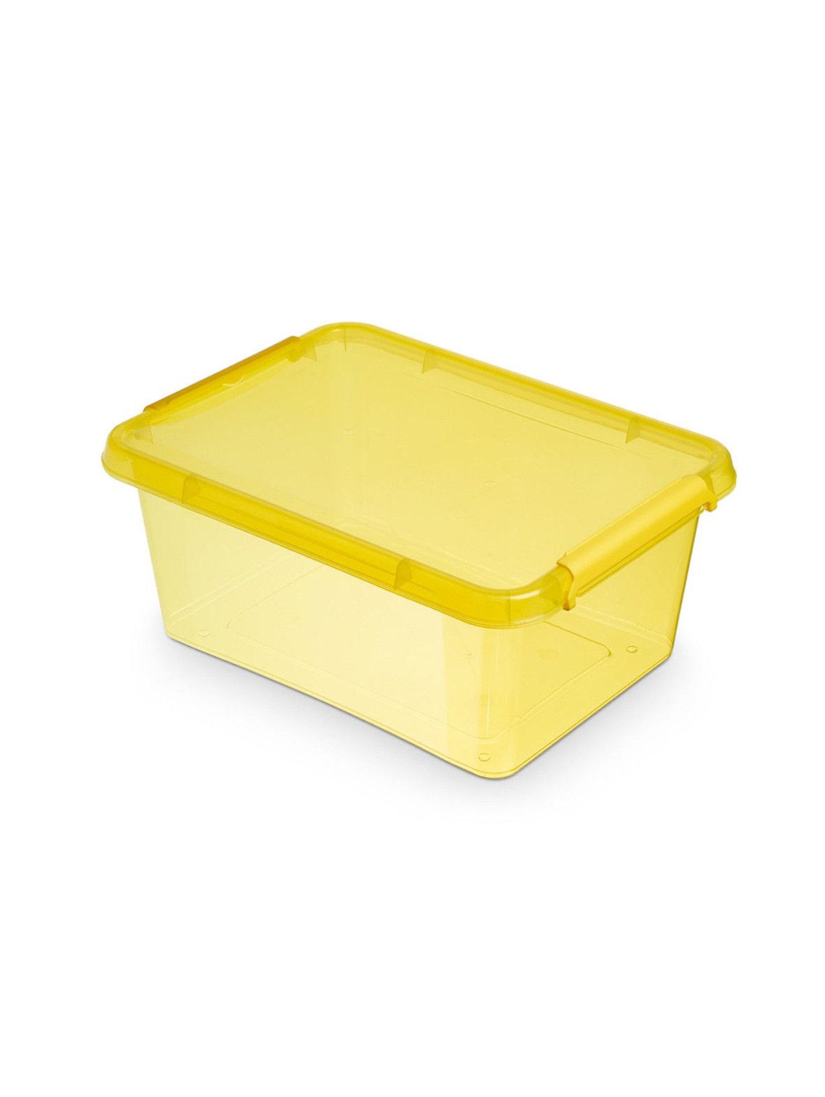 Plastikowy pojemnik z pokrywką do przechowywania  - żółty - 12,5l