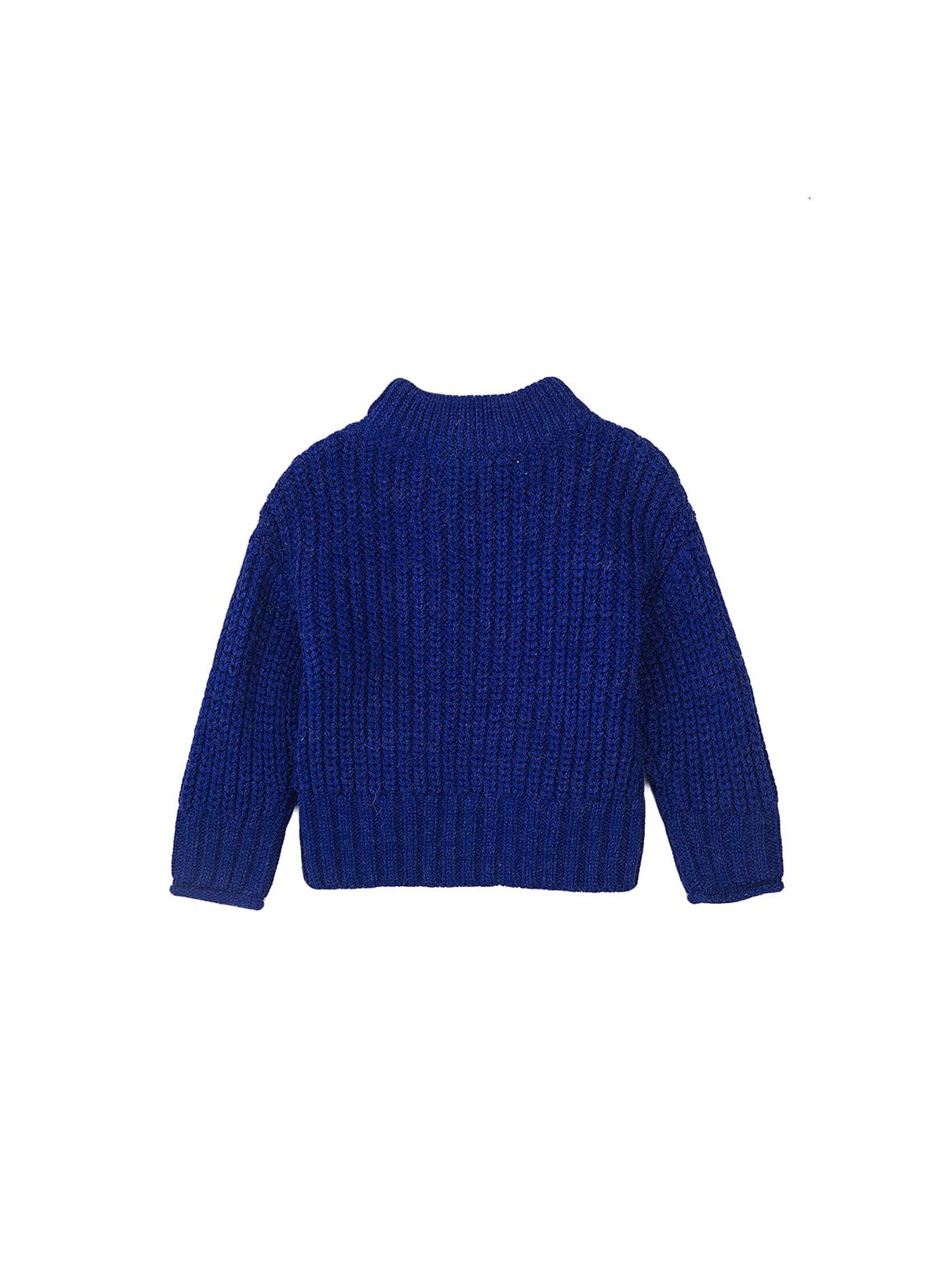 Sweter dziewczęcy dzianinowy niebieski