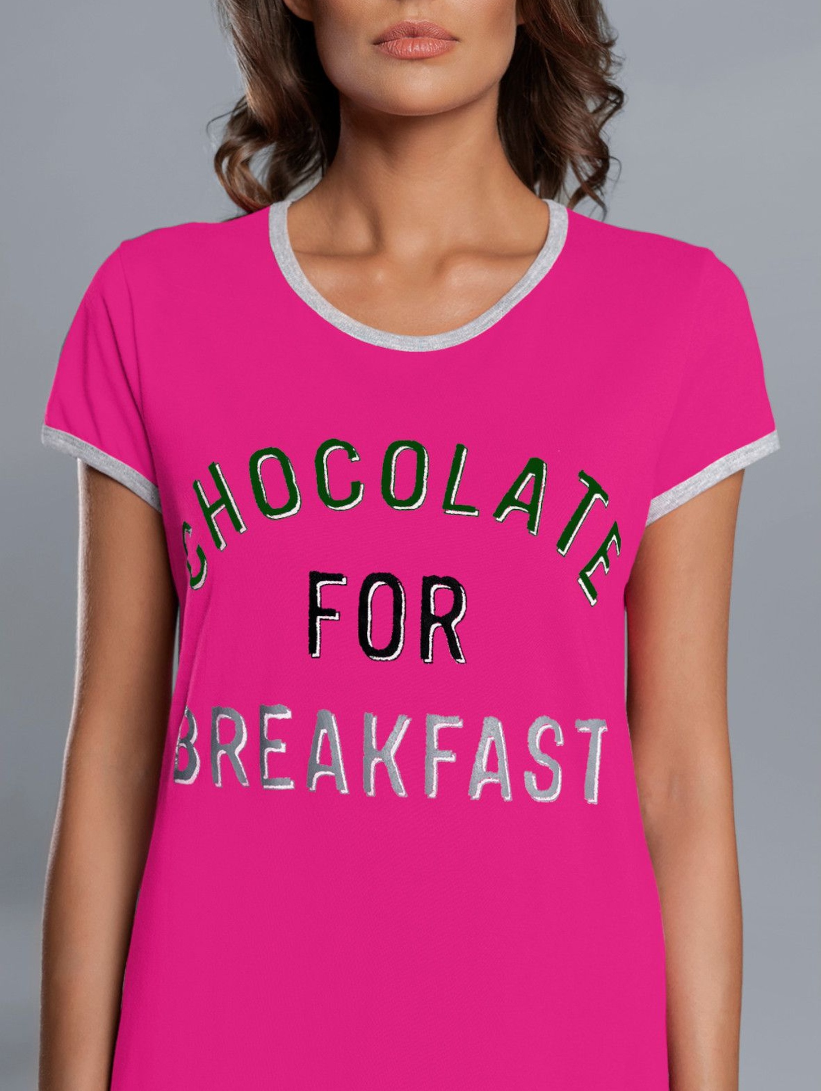 Koszula nocna damska Chocolate For Breakfast na krótki rękaw