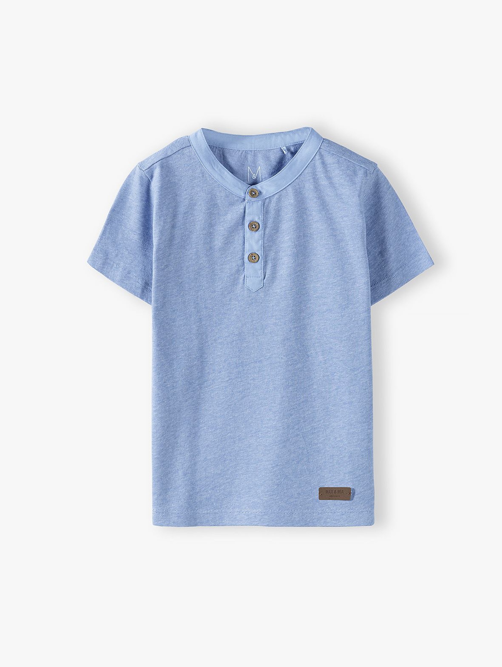Bawełniany t-shirt chłopięcy niebieski