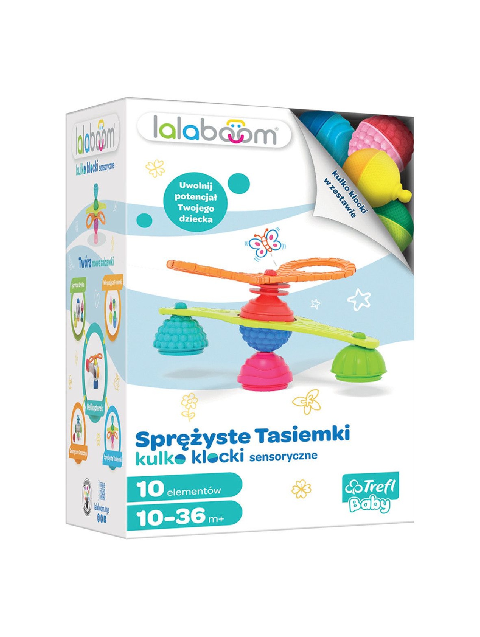 Zabawka sensoryczna - Lalaboom - Sprężyste Tasiemki