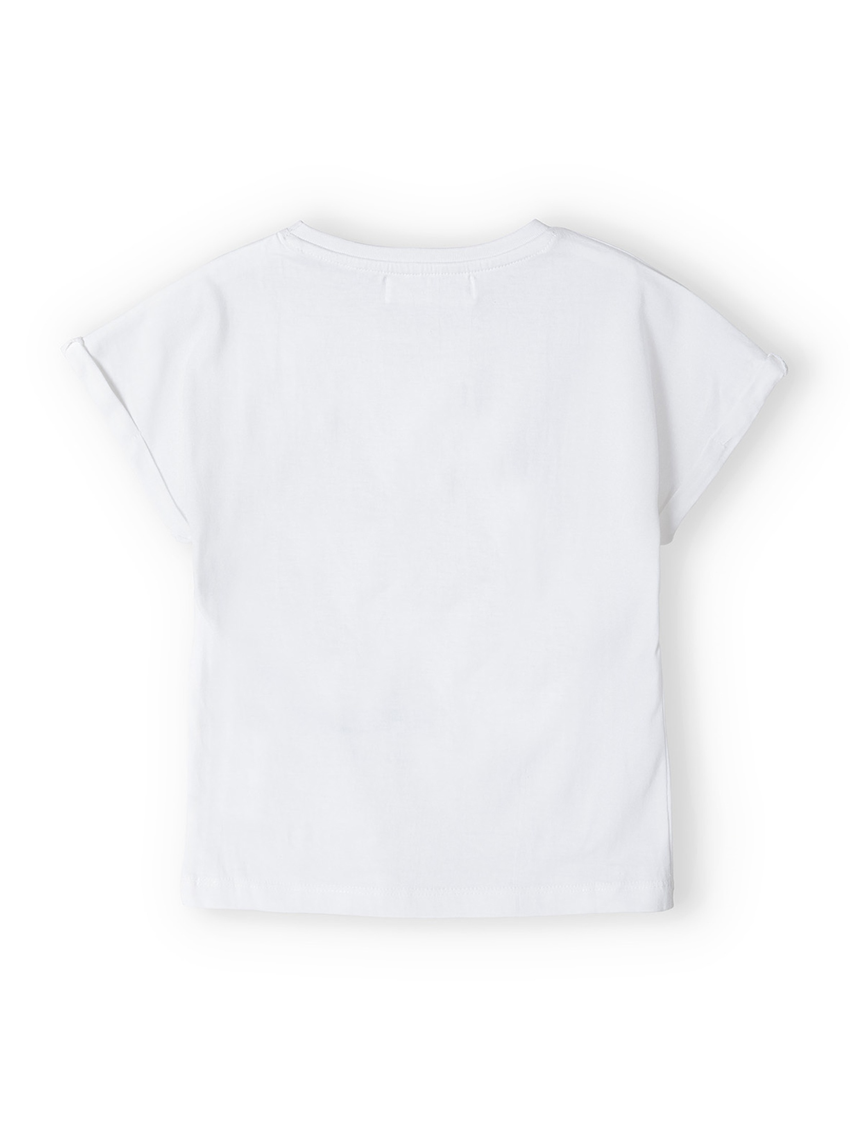 Biała koszulka dla dziewczynki bawełniana z nadrukiem palm