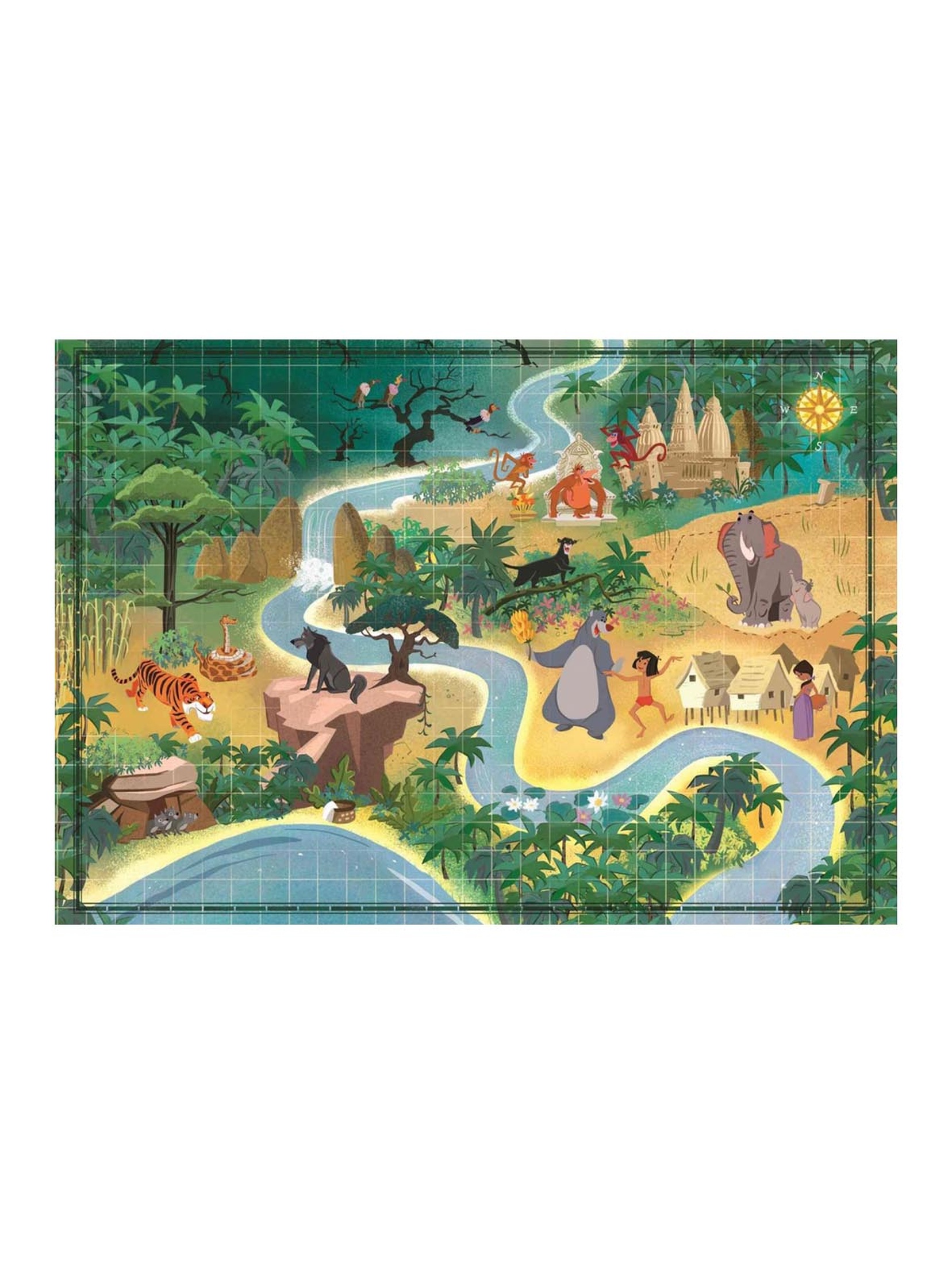 Puzzle 1000 elementów Story Maps Księga Dżungli