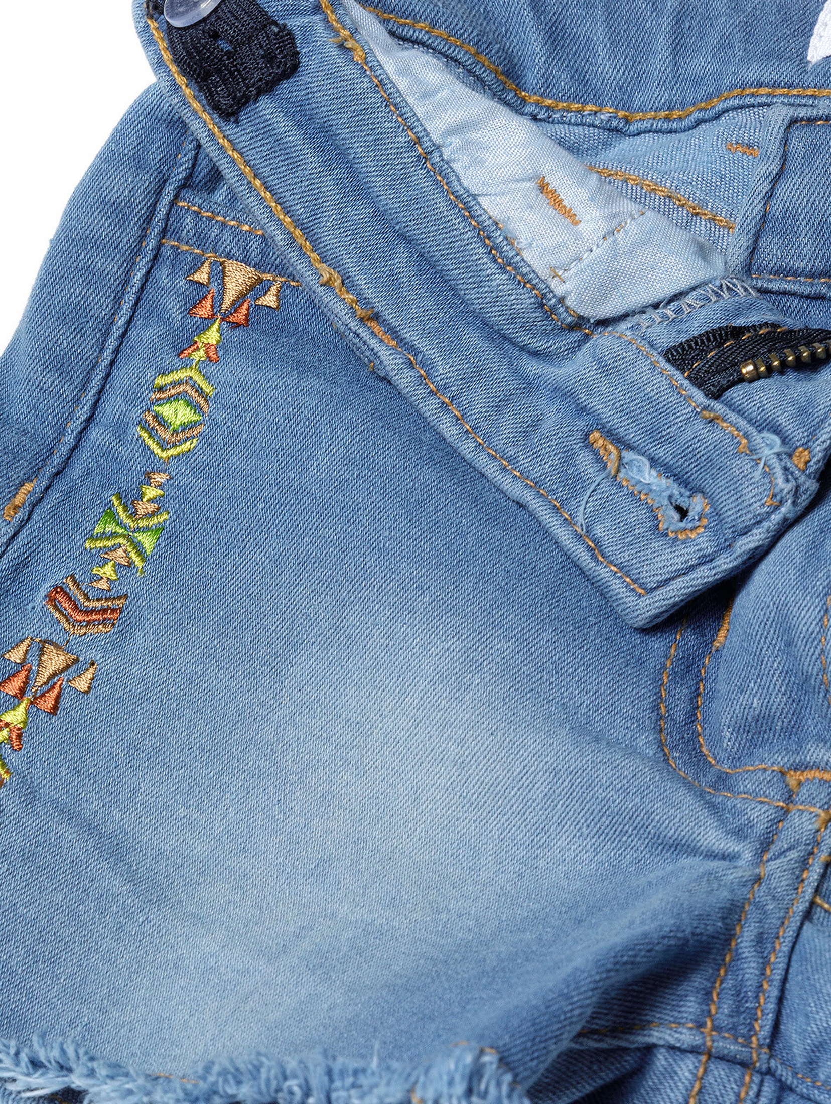 Szorty jeansowe dla dziewczynki z haftem