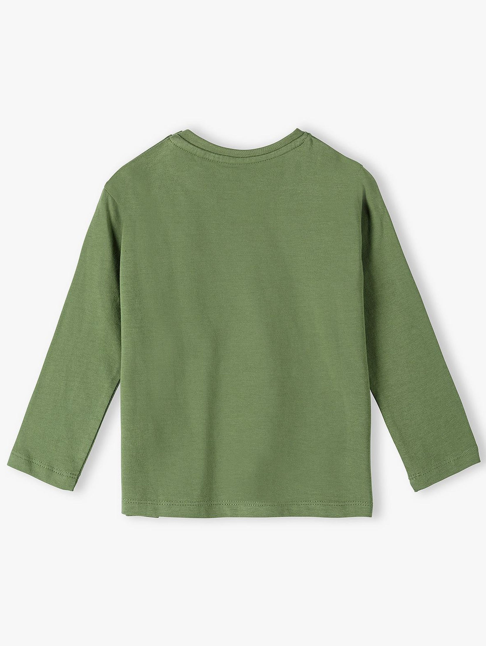 Bawełniana bluzka niemowlęca z długim rękawem z liskiem -zielona