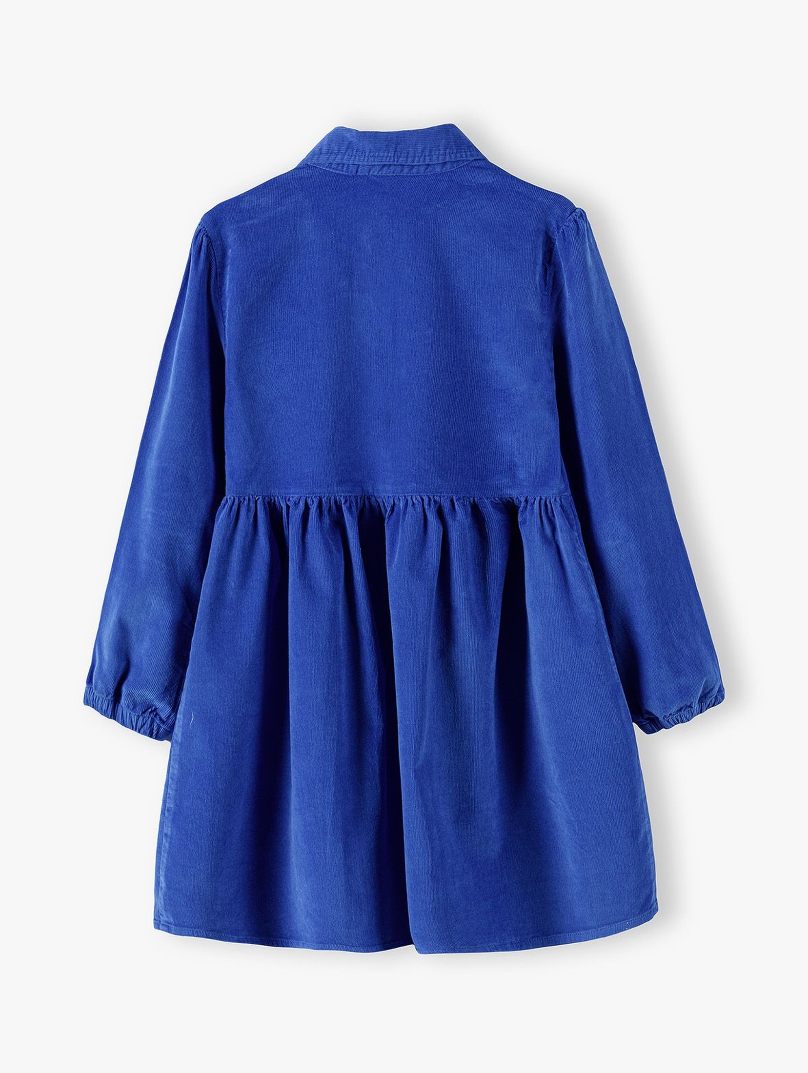Niebieska sukienka sztruksowa dla dziewczynki